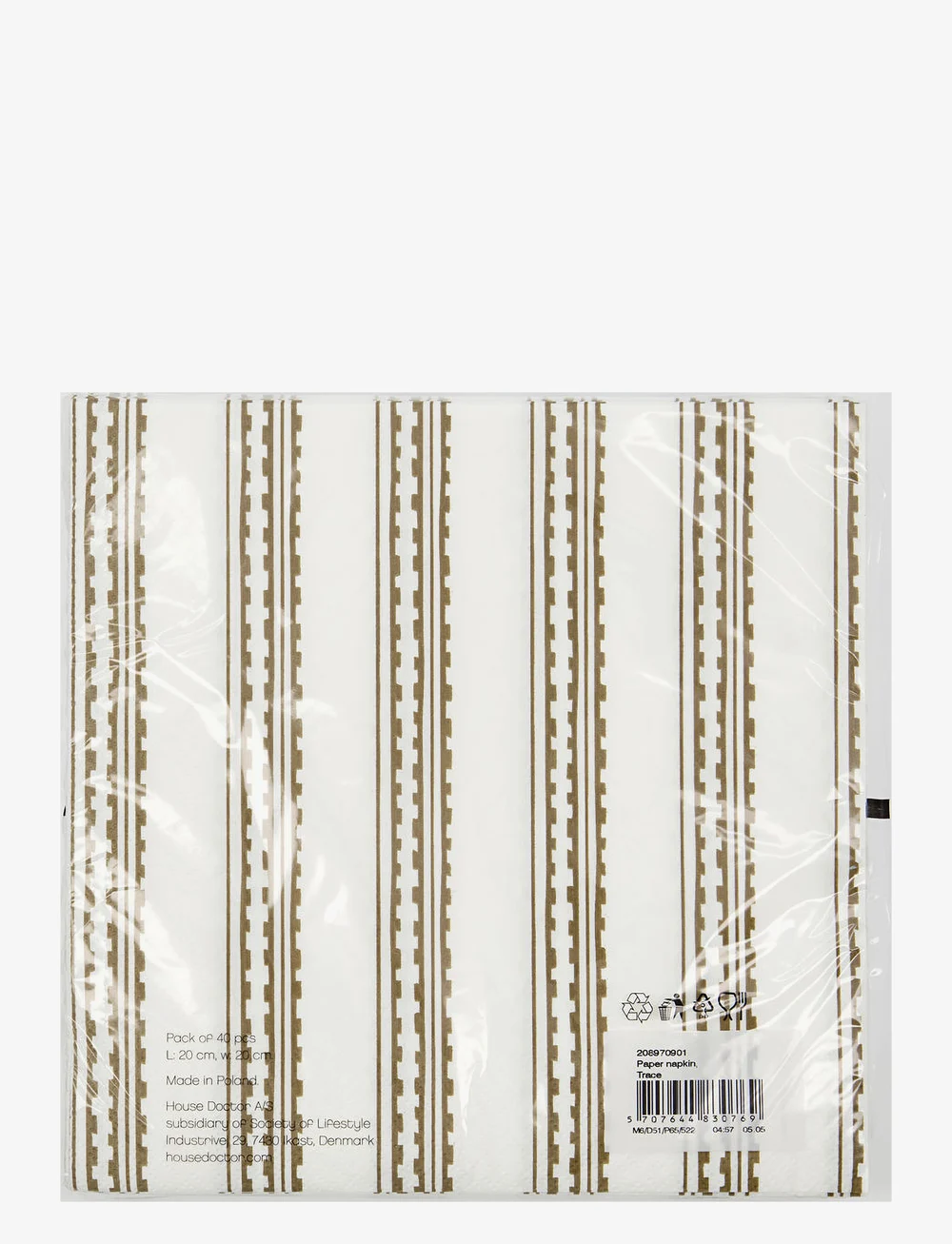 house doctor - Napkins, Trace - papierservietten - yellow/brown - 2