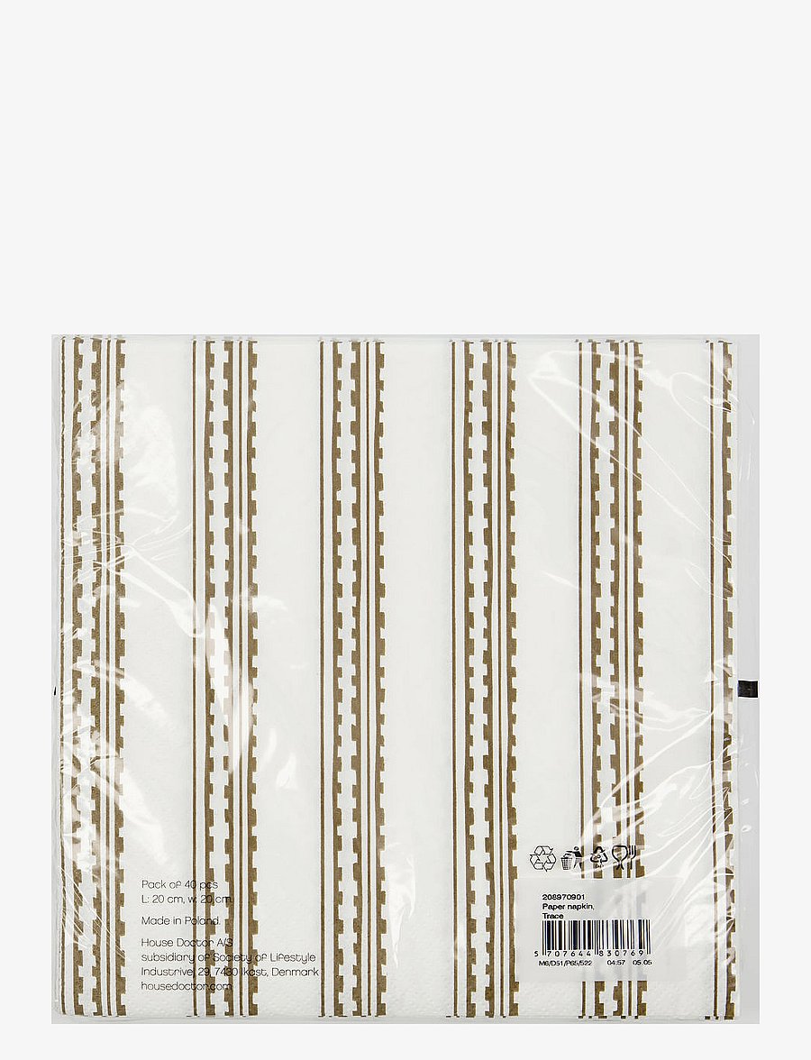 house doctor - Napkins, Trace - papierservietten - yellow/brown - 3