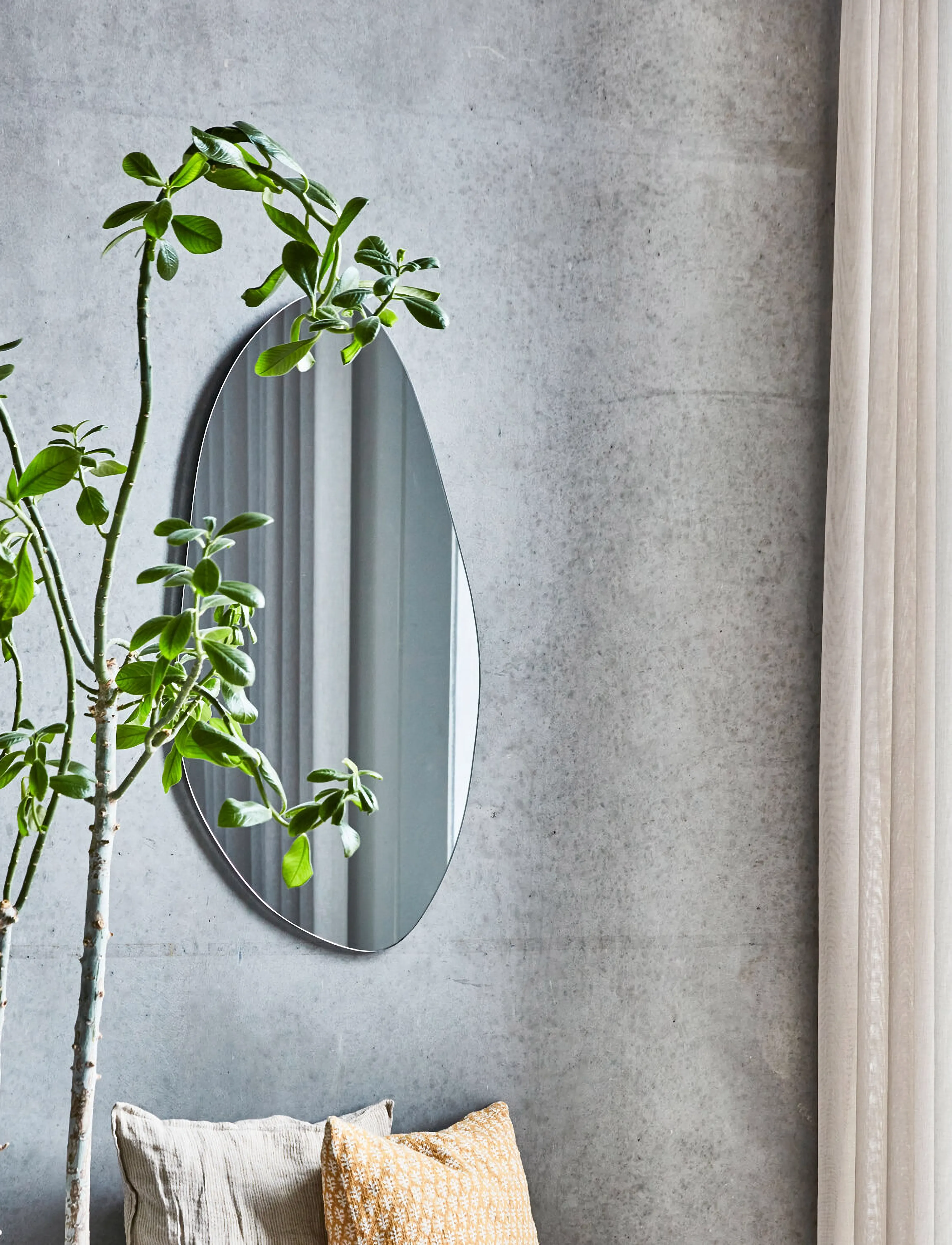 house doctor Mirror, Hdpeme, Clear, 100X50X2.1 cm, Mirrors, Silber - Wall Unisex
