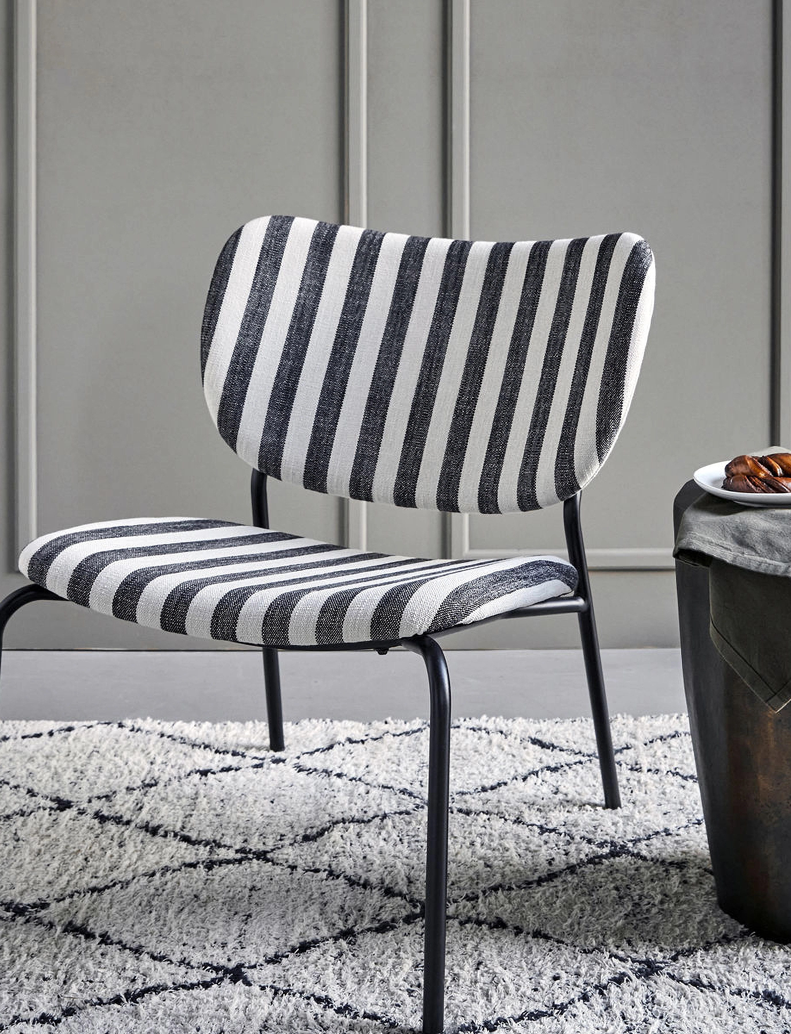 house doctor - Loungestol, HDLonga, Sort/Råhvid - black/off-white - 5