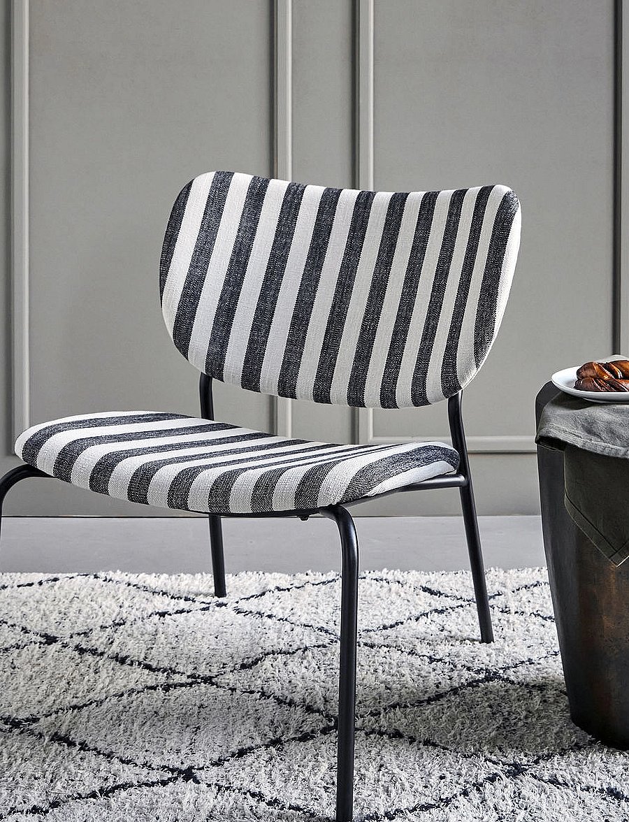 house doctor - Chair, HDLonga, Black, White - black/off-white - 5