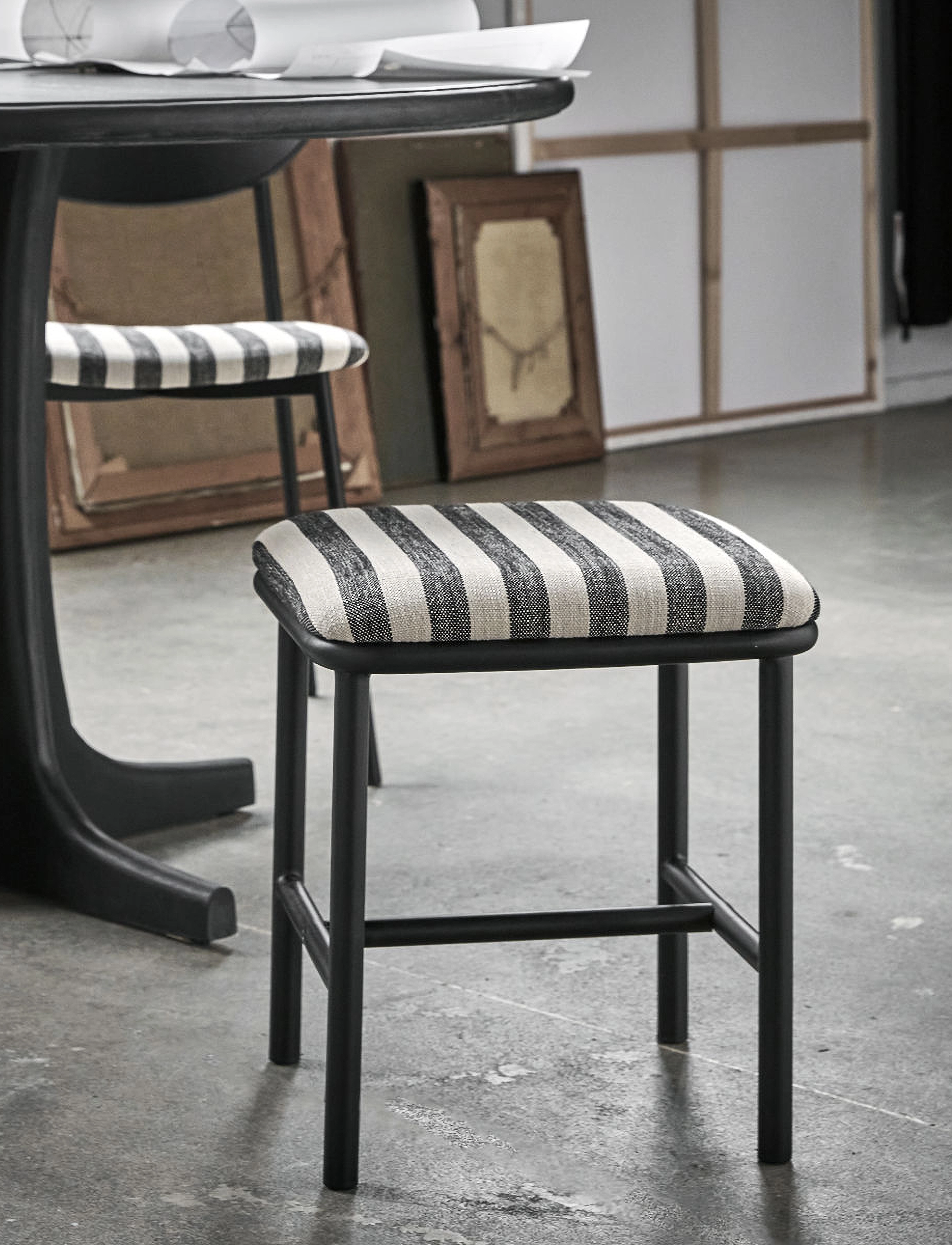 house doctor - Stool, HDToda, Black/Off-white - black/off-white - 2