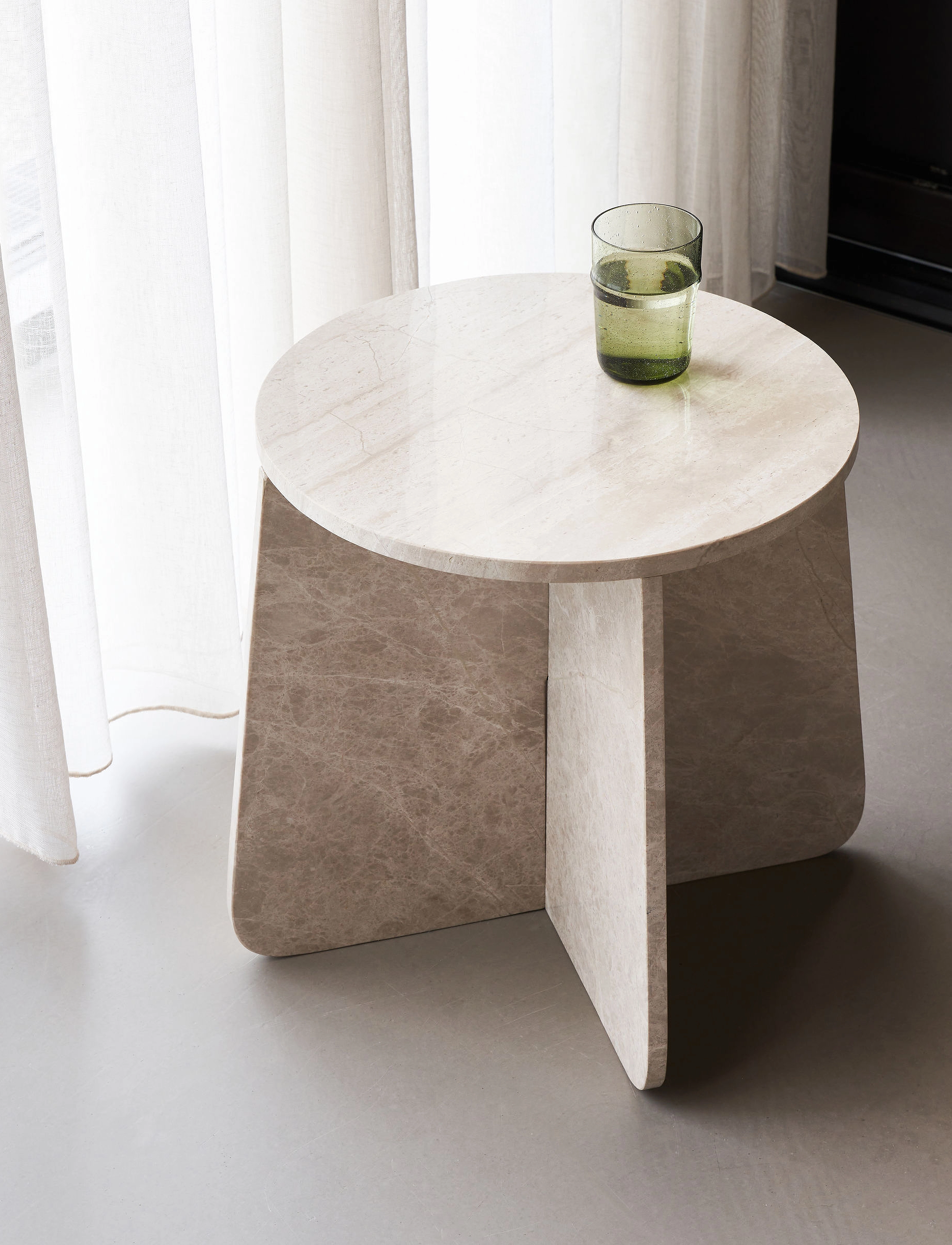 house doctor - Side table, HDMarb, Beige - küljelauad ja väikesed lauad - beige - 5