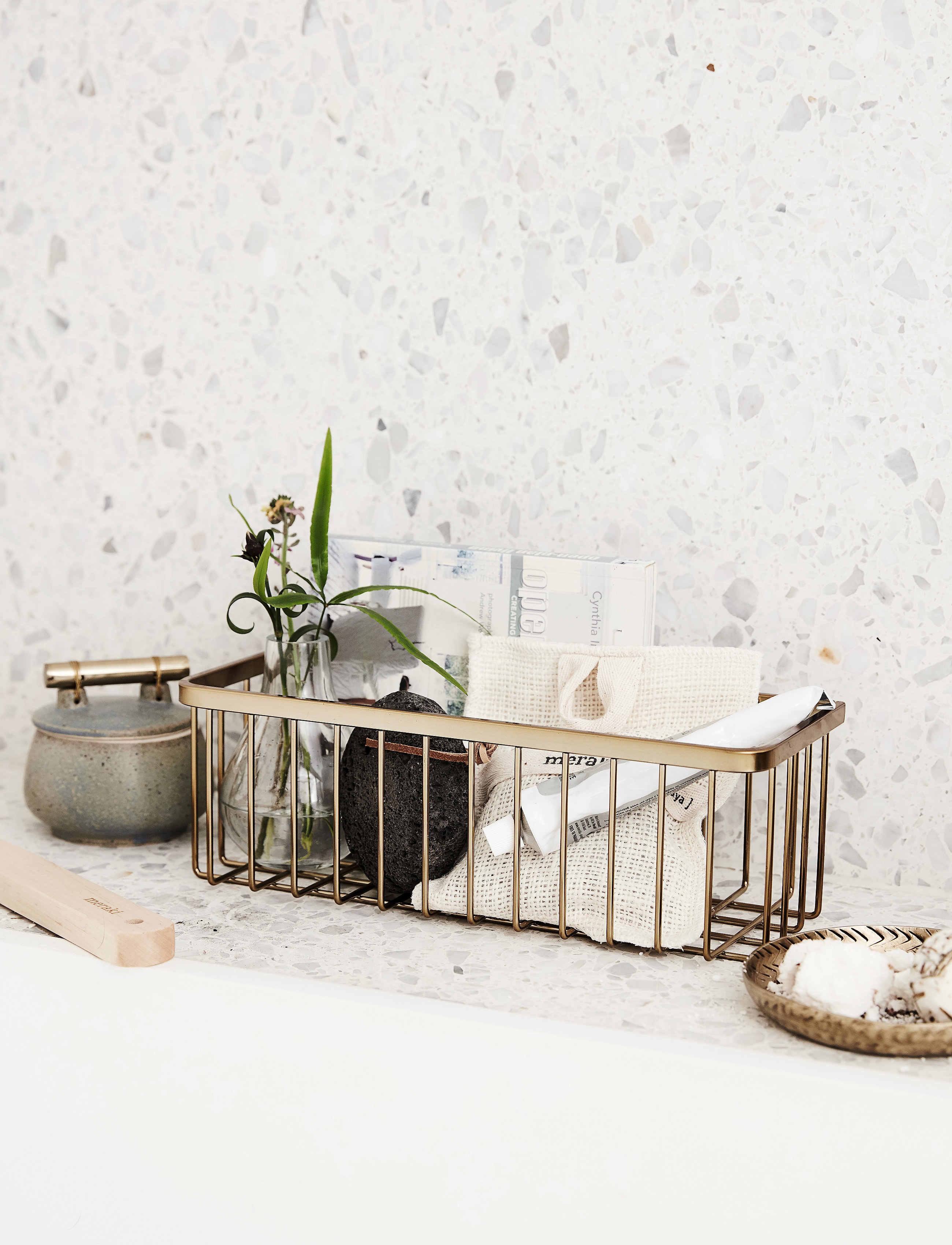 house doctor Bath Kurv, 28X 11X 9.5 cm, Gold, Opbevaring > Opbevaringskurve, Unisex