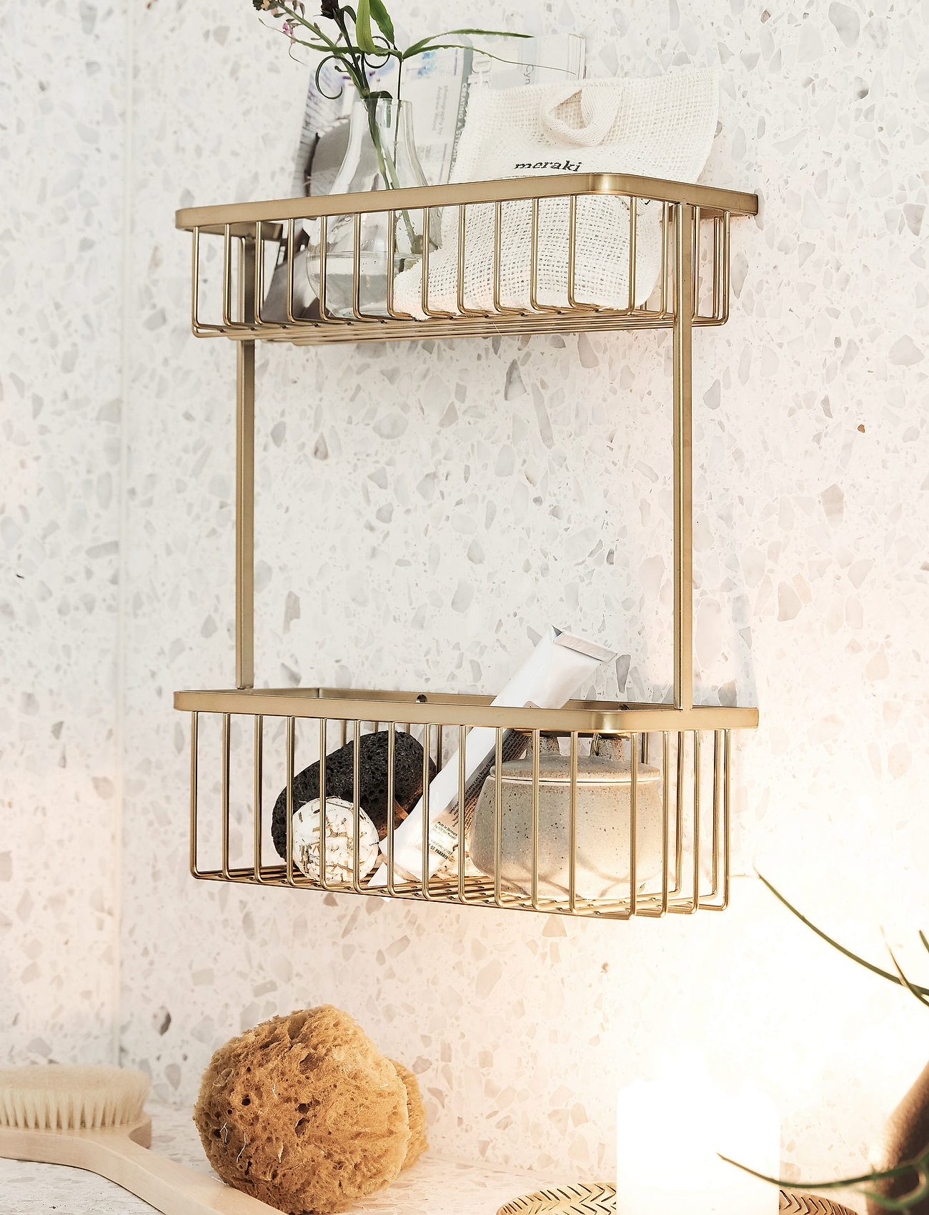 house doctor - Bath korg - badrumstillbehör - brushed brass - 3