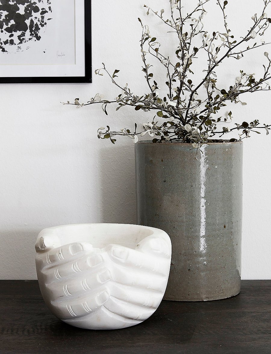 house doctor - Bowl, HDHands, Off-white - dekoschalen - grey - 0