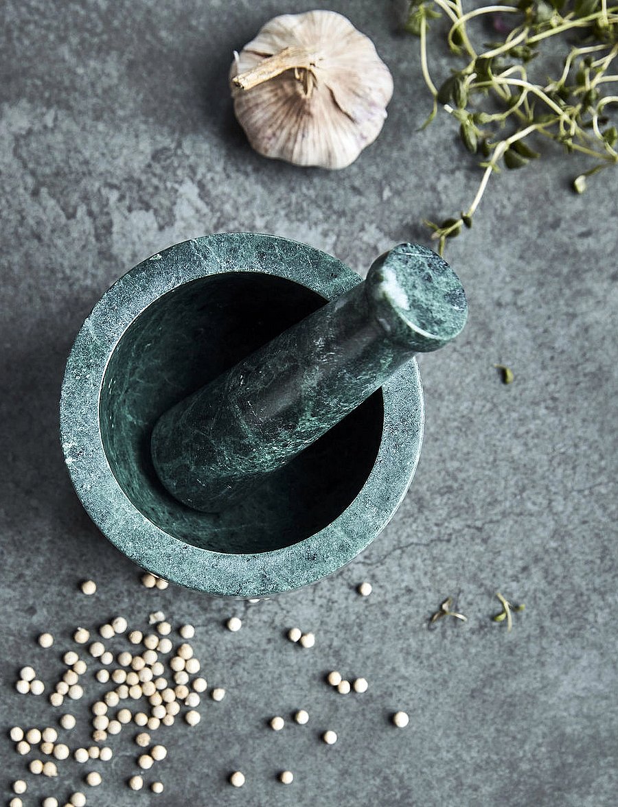 house doctor - Mortar w. pestle, HDArb, Dark green - uhmrid ja uhmrinuiad - dark green - 0