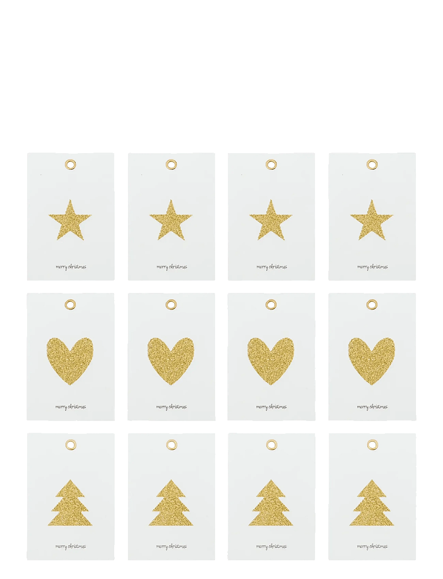 house doctor - Gift tag, HDGlitr, White, Golden - postkarten - white - 1