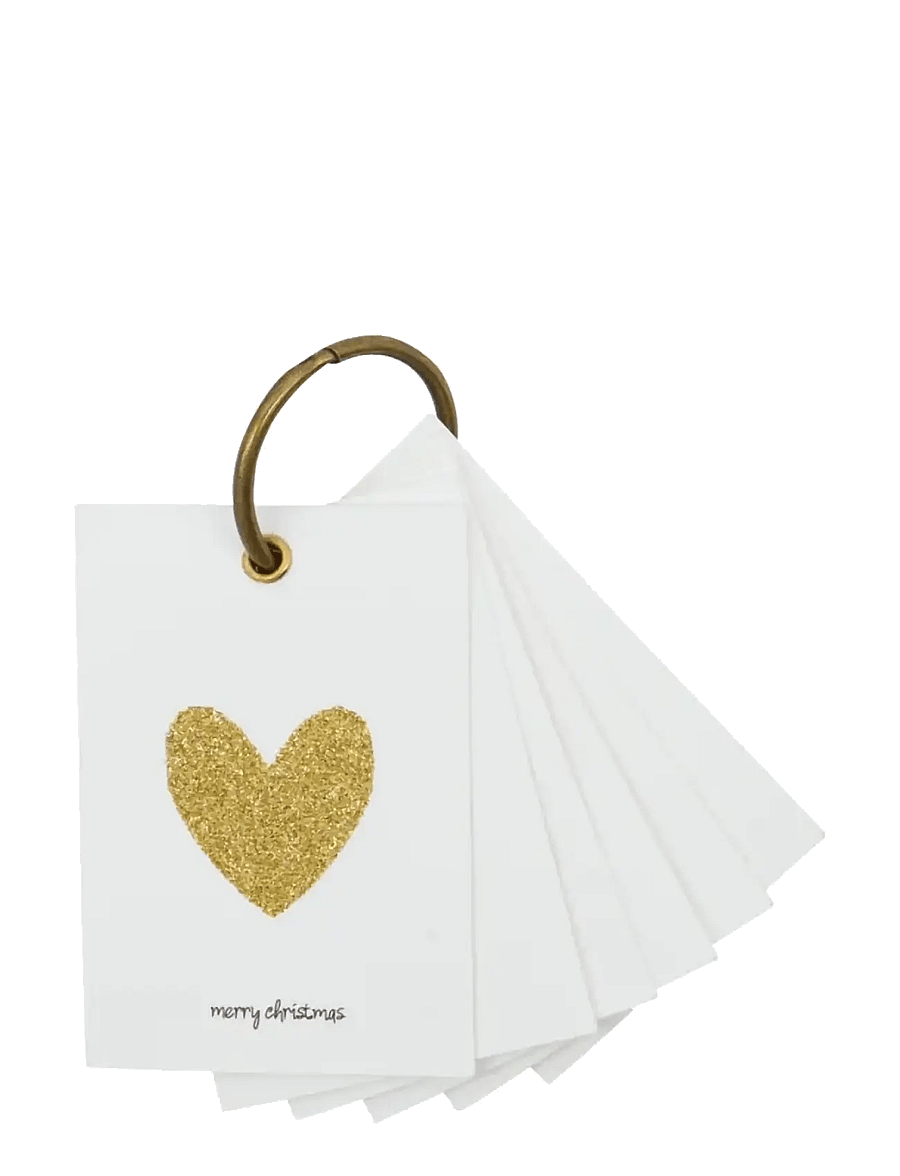 house doctor - Gift tag, HDGlitr, White, Golden - postkarten - white - 2