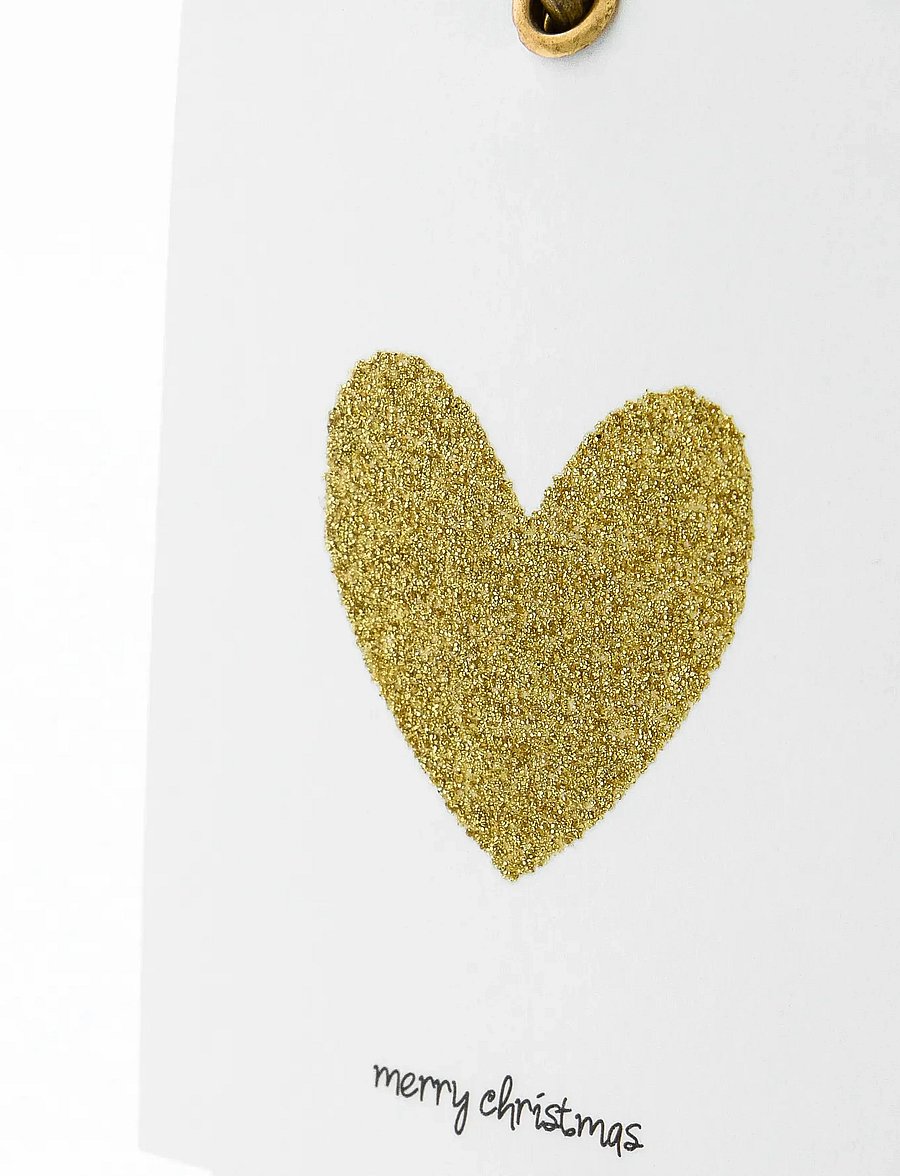 house doctor - Gift tag, HDGlitr, White, Golden - postkarten - white - 4