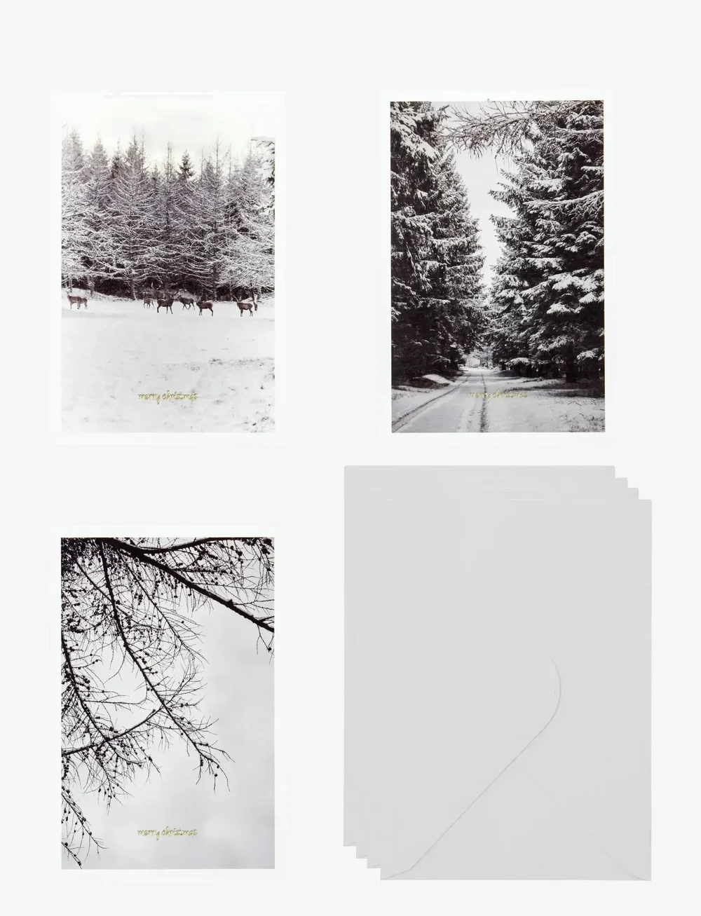 house doctor - Greeting cards, HDWinter w. envelope, White - osta hinna alusel - vit - 0