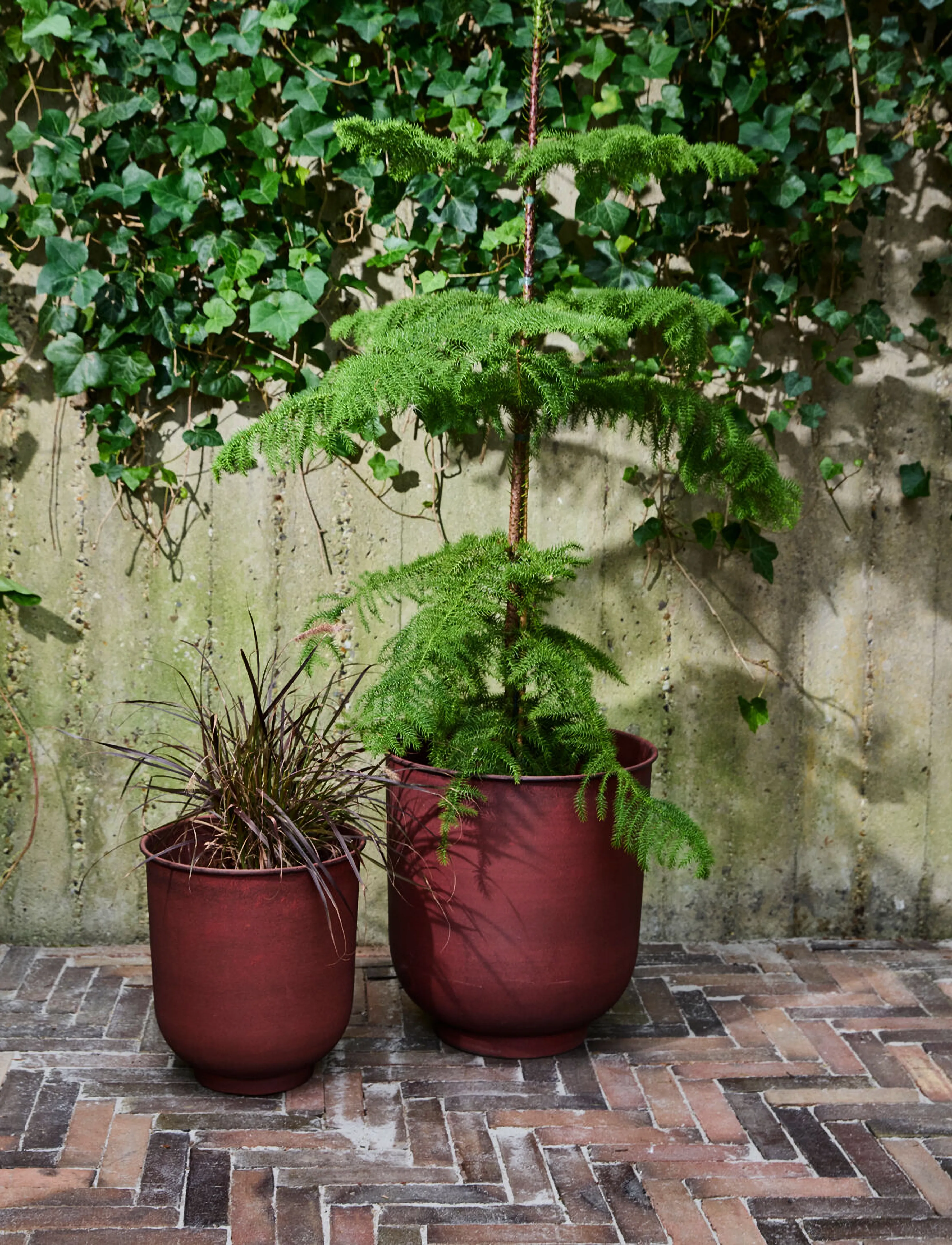 house doctor Planter, Hdvig, Burnt Henna, S:H:35 cm.XL:30 cm.L:H:45, Outdoor Environment, Burgunderrot - Garden Accessories, Homeware