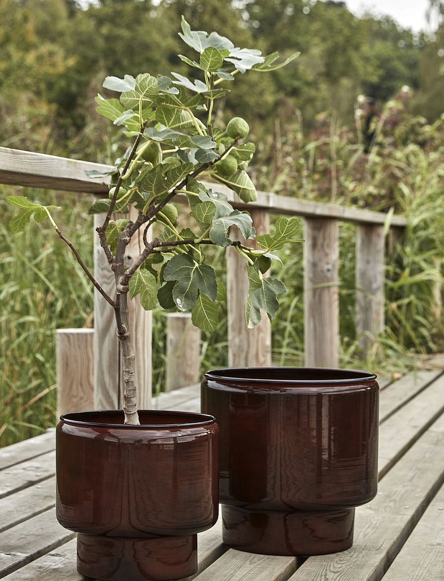 house doctor - Planter, HDPile, Brown - blumentöpfe - brown - 0