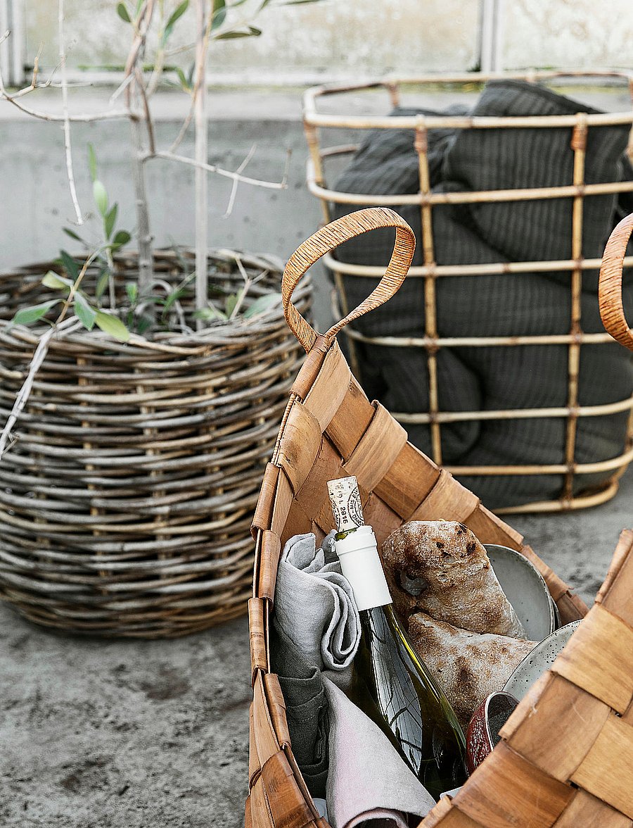 house doctor - Basket, HDConical, Brown - aufbewahrungskörbe - brown - 0