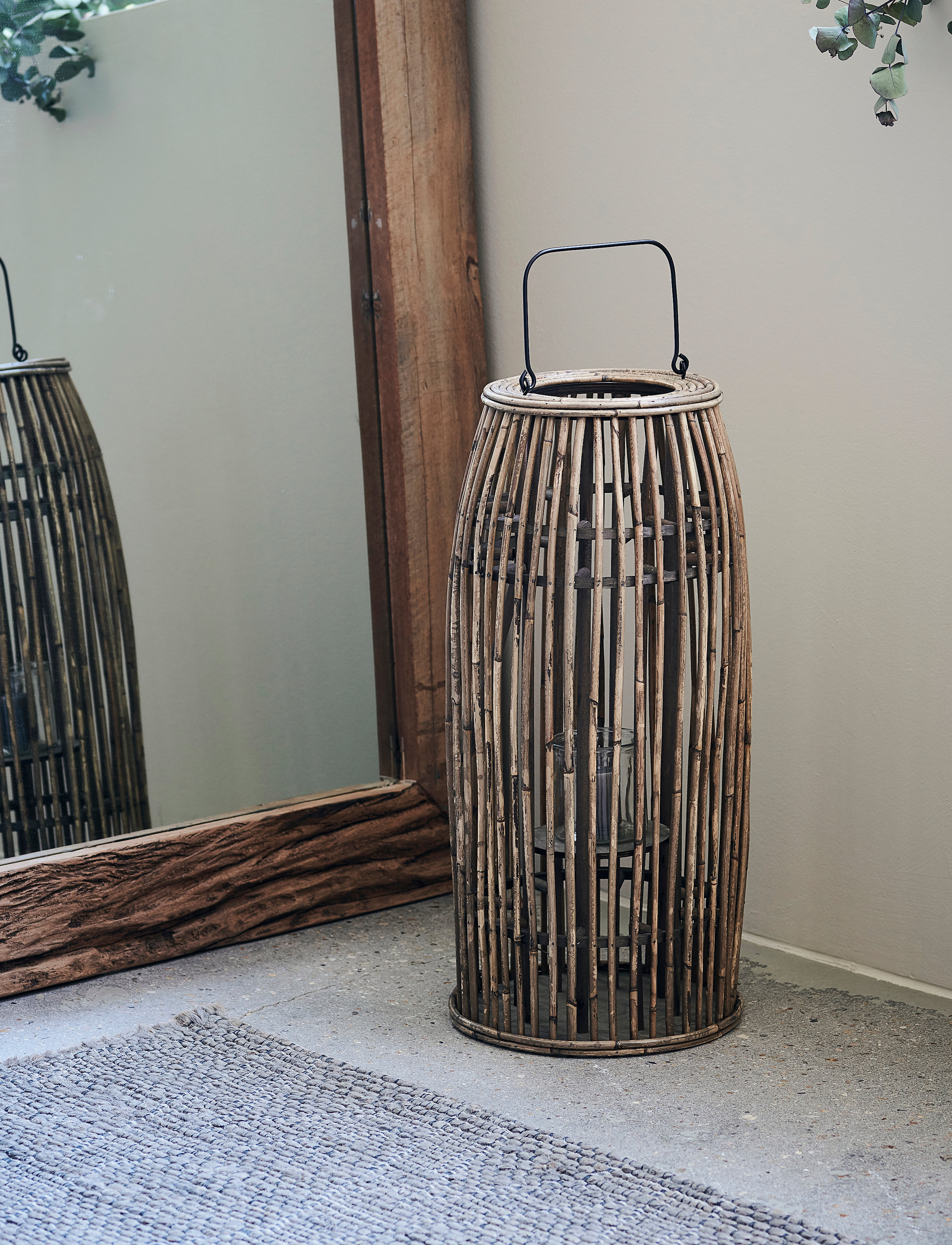house doctor Lanterne, Hdova, Natural, H65 cm, Outdoor Lighting, Braun - Lanterns, Homeware