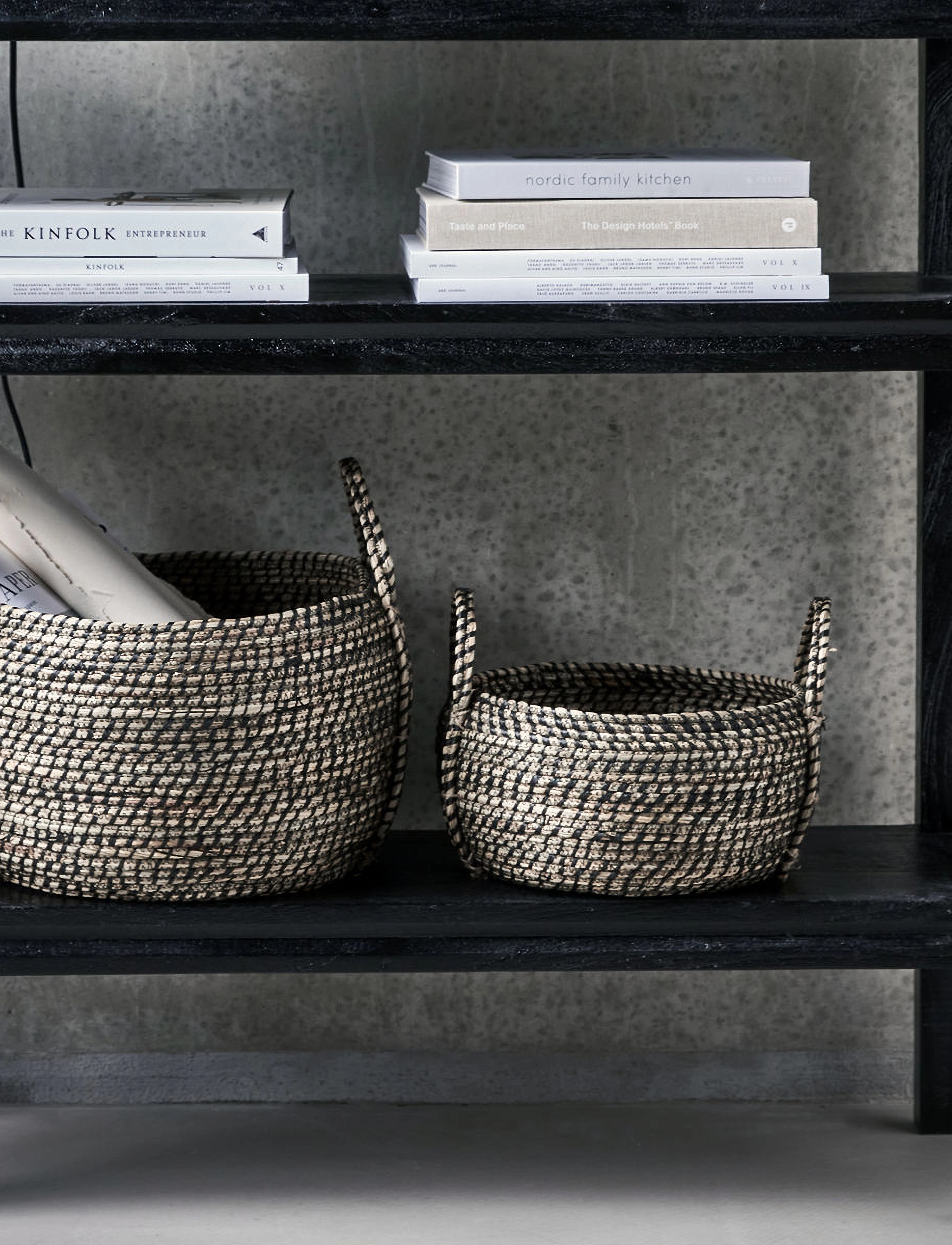house doctor - Storage baskets, HDDistra, Black/Natural - black/natural - 4