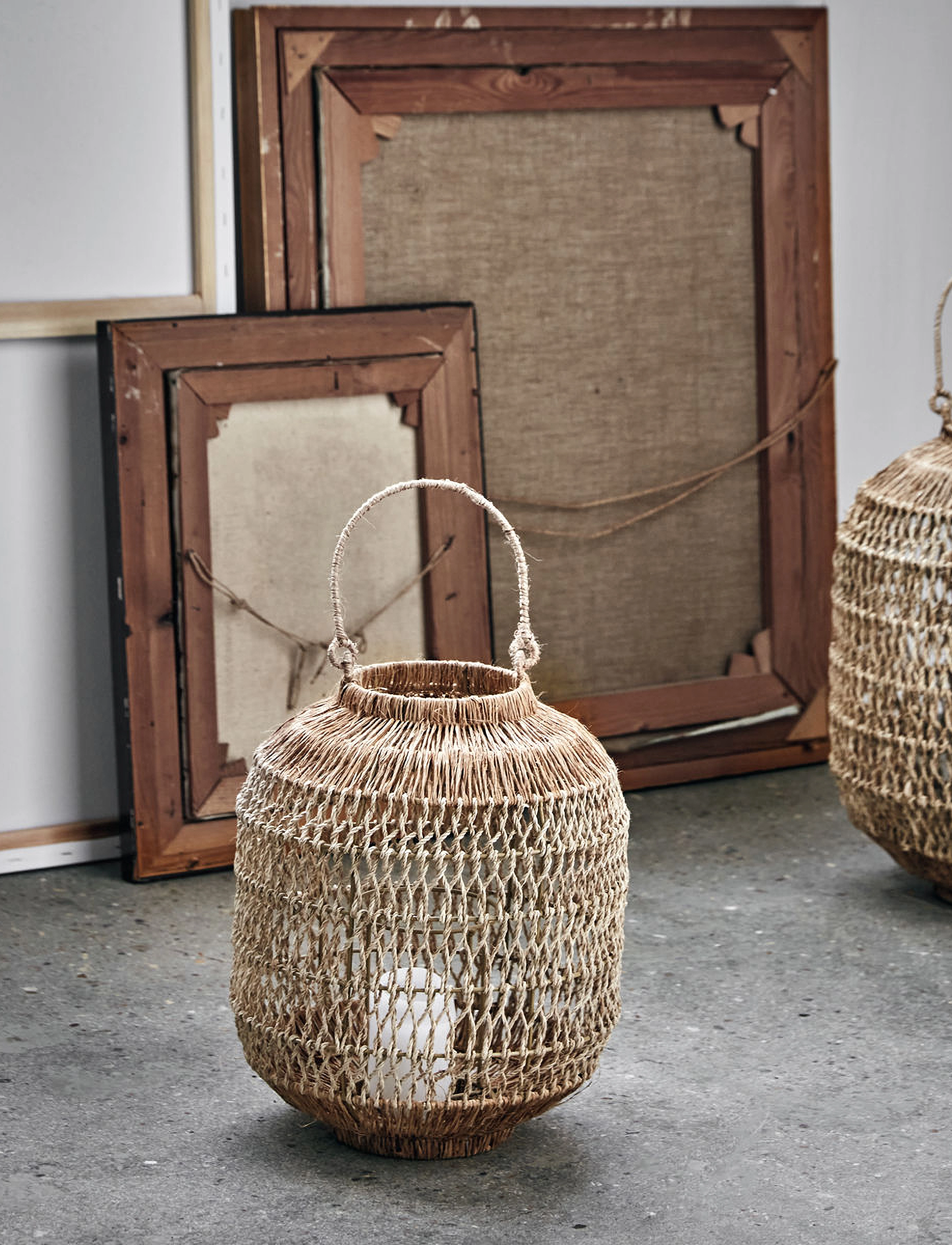 house doctor Lanterne, Hddive, Natural, H:34 cm, Candlesticks & Tealight Holders - Indoor Lanterns, Homeware