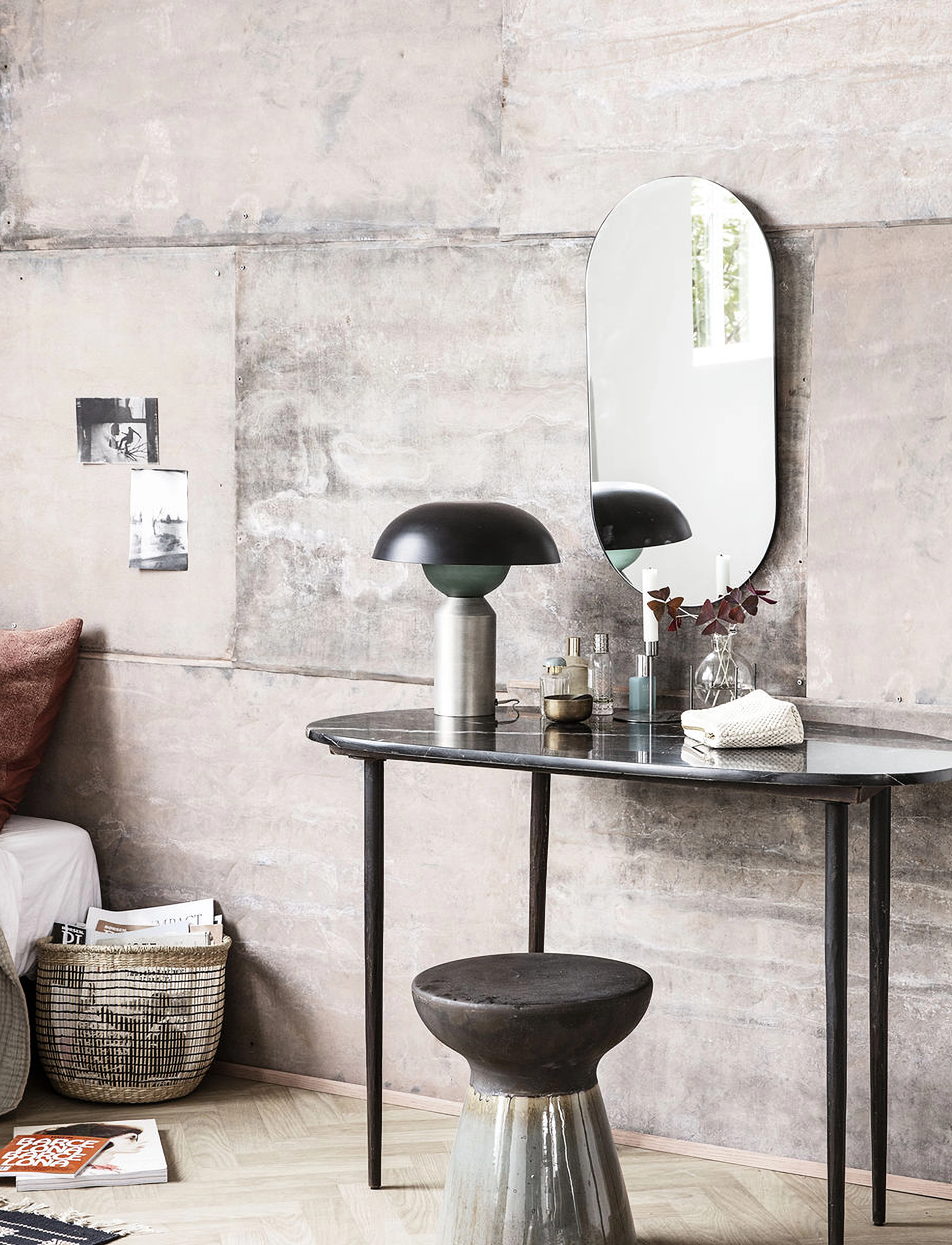 house doctor Desk, Hdeda, Black Marble, One Size, Black, Borde > Skriveborde, Unisex