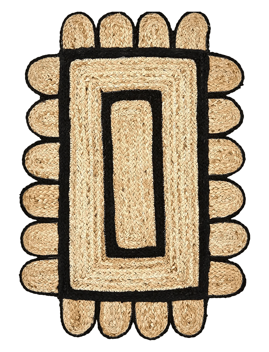 house doctor - Door mat, HDDenta, Black, Nature - türmatten - black, nature - 0