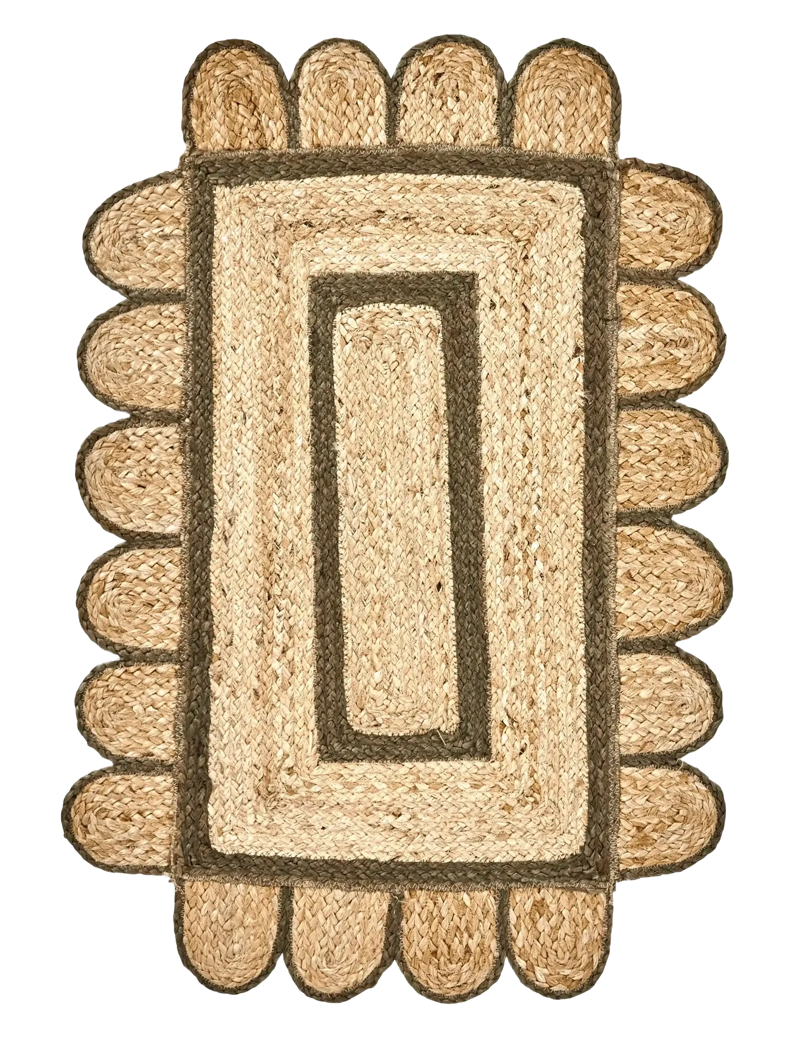 HOUSE DOCTOR Tæppe, Hddenta, Grøn;Natur Beige - 90X60X0CM - Unisex
