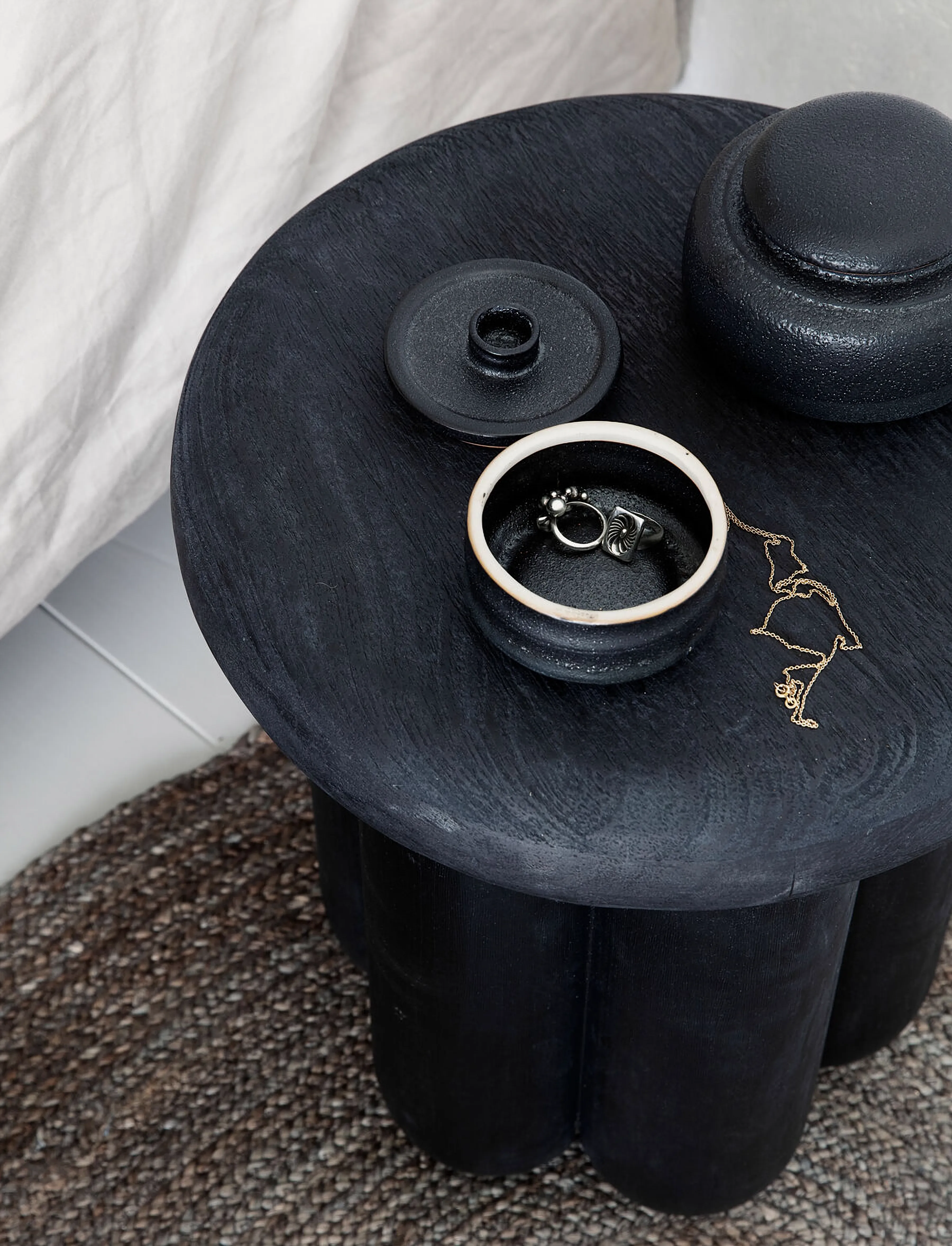 house doctor - Side table, HDPhant, Black - black - 2