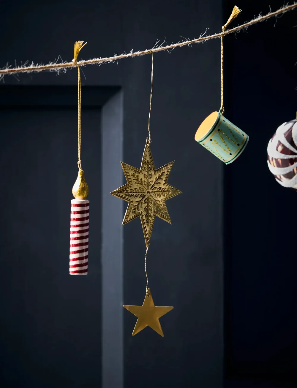 house doctor - Ornaments, HDBird, Star, Heart, Antique brass finish - joulupallot - antik mÄssingsfÄrg - 4