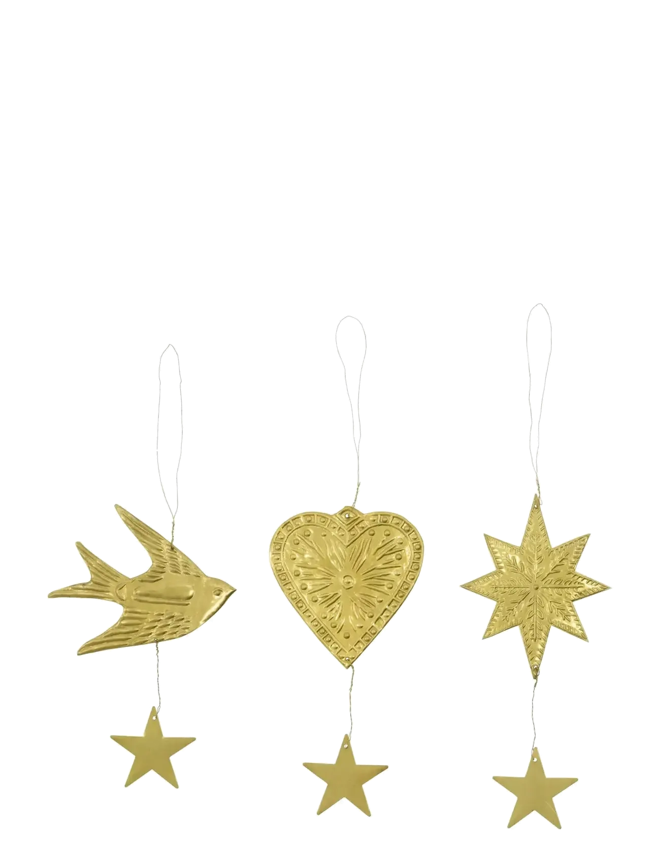 house doctor Christmas ornament, HDBird, Star, H - Interior - GOLD / gold
