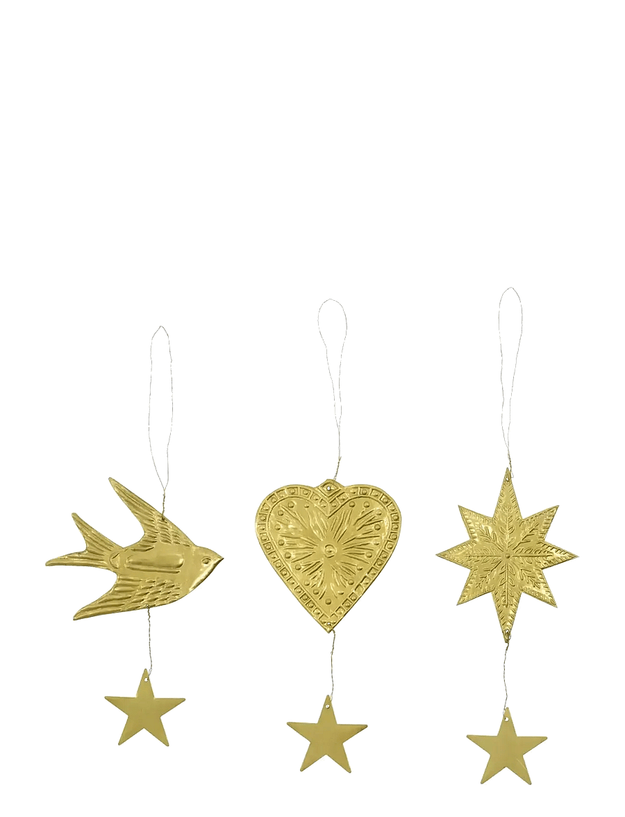 house doctor - Christmas ornament, HDBird, Star, H - gold - 1