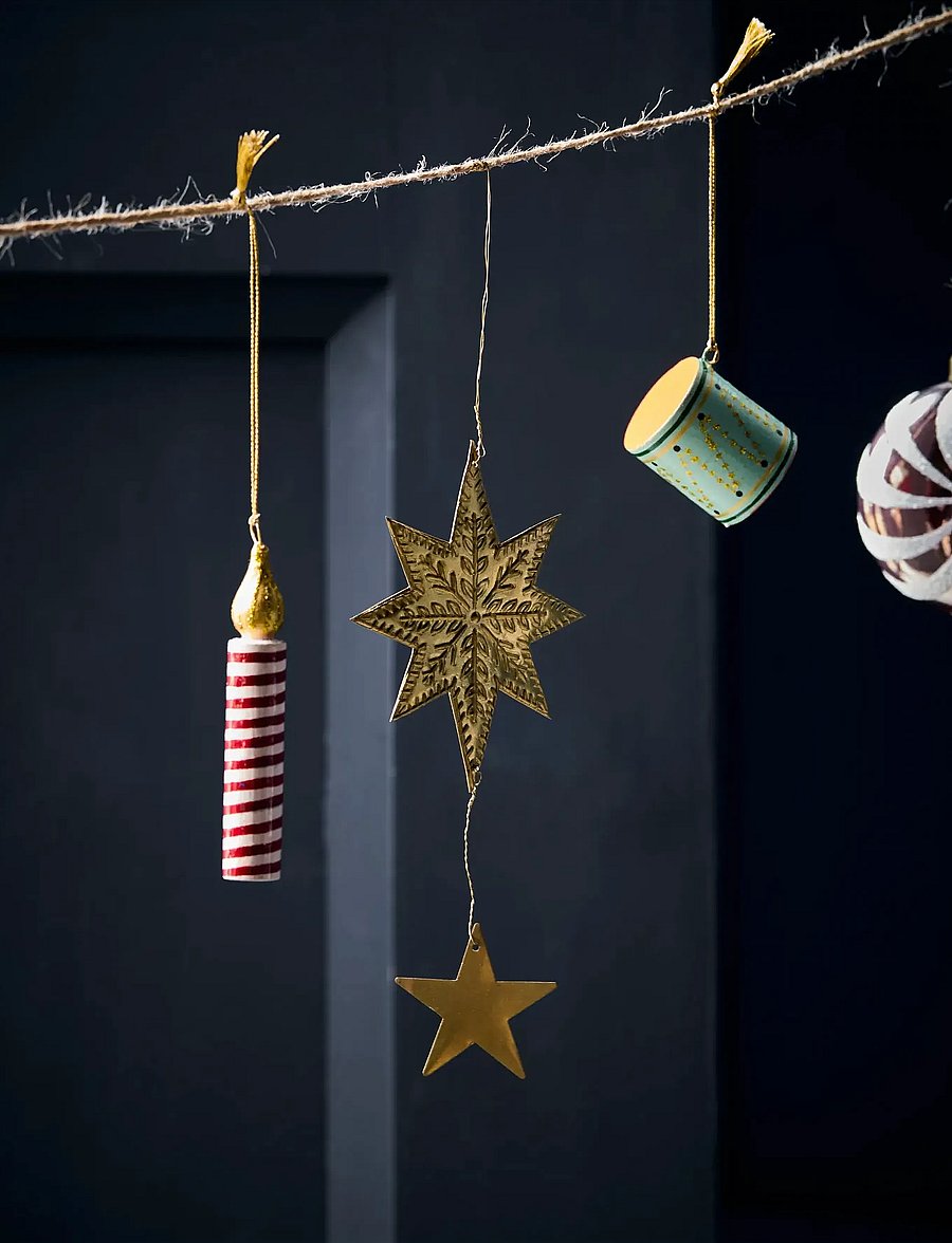 house doctor - Christmas ornament, HDBird, Star, H - gold - 0