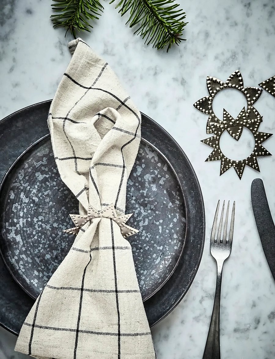house doctor - Napkin rings, HDRing, Antique champagne silver finish - salvrätikute rõngad ja hoidikud - antik champagne silver finish - 0