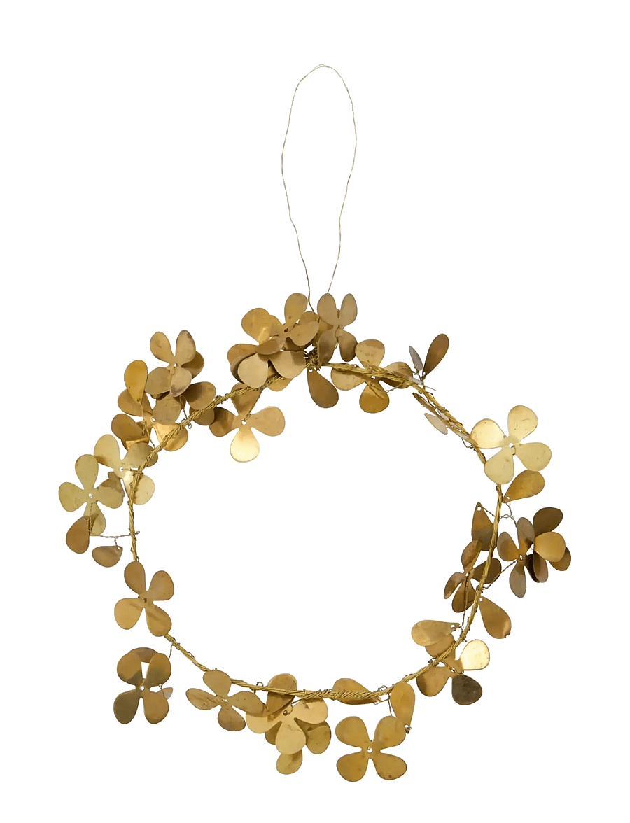 house doctor - Wreath, HDClover, Brass finish - valentinstaggeschenke - brown - 1