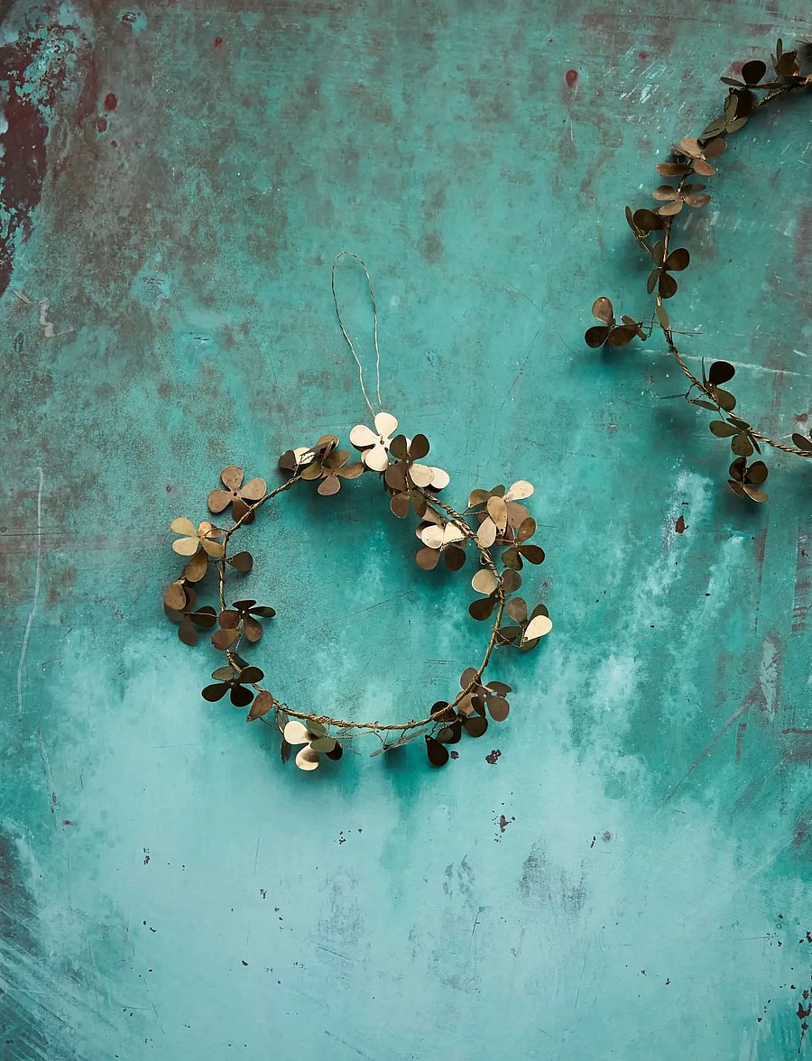 house doctor - Wreath, HDClover, Brass finish - valentinstaggeschenke - brown - 0