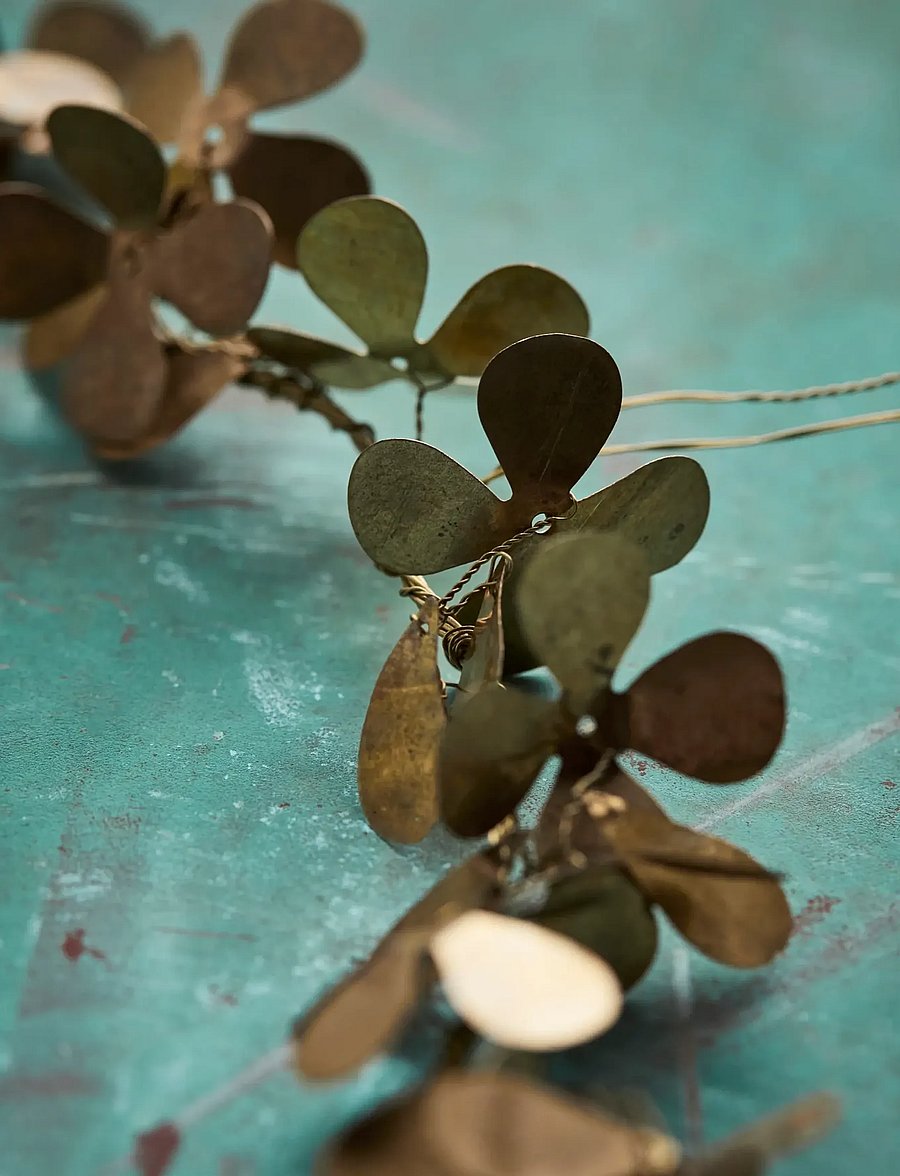 house doctor - Wreath, HDClover, Brass finish - valentinstaggeschenke - brown - 3