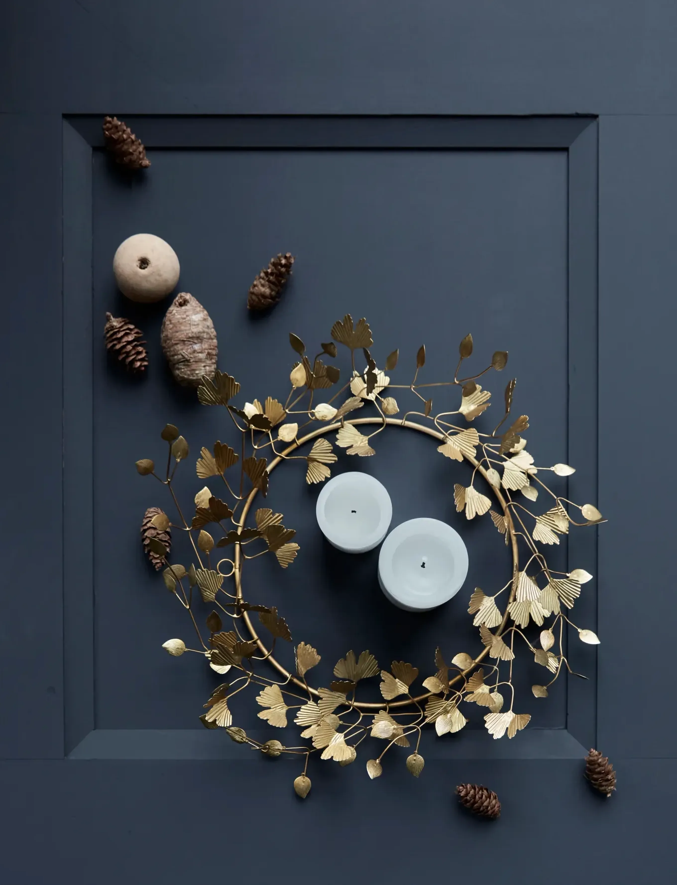 house doctor - Wreath, HDTwigs, Brass finish - valentinsgaver - brown - 0