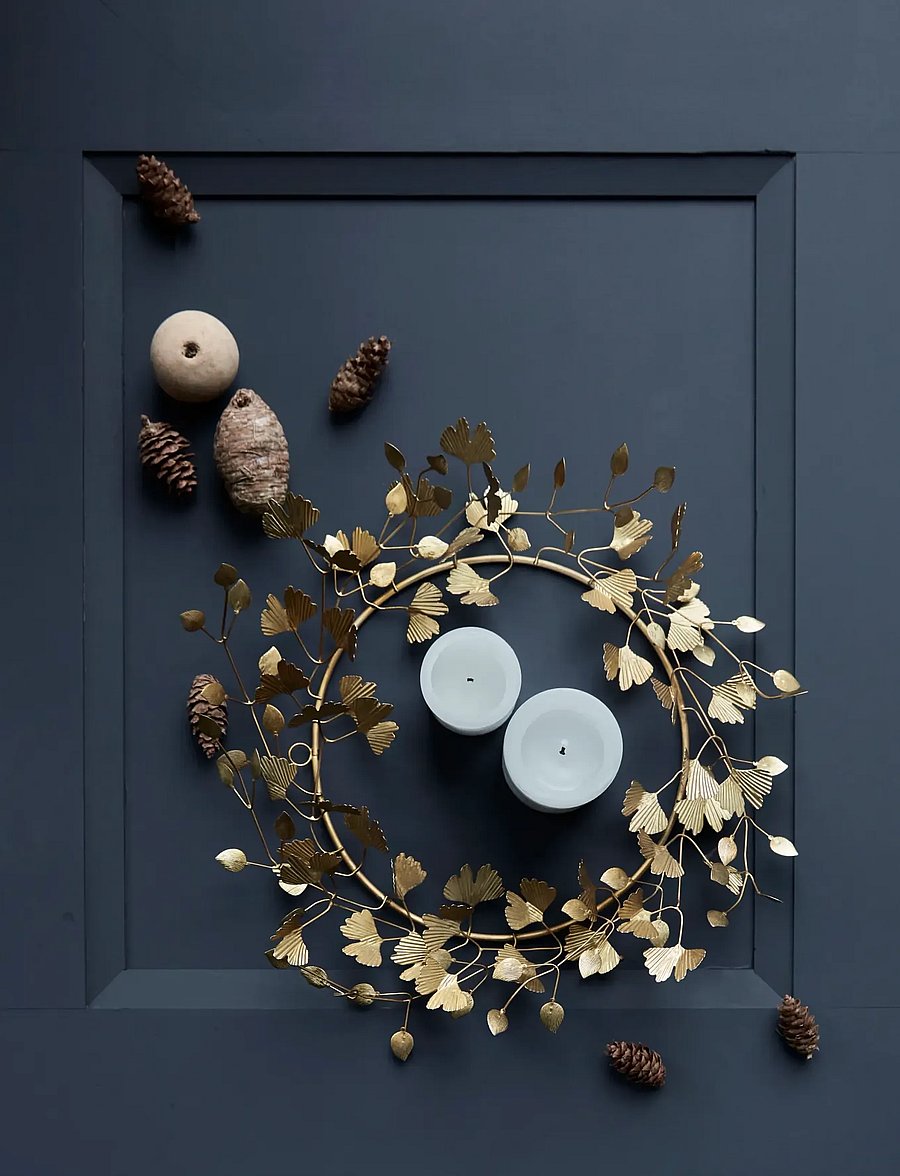 house doctor - Wreath, HDTwigs, Brass finish - valentinstaggeschenke - brown - 0