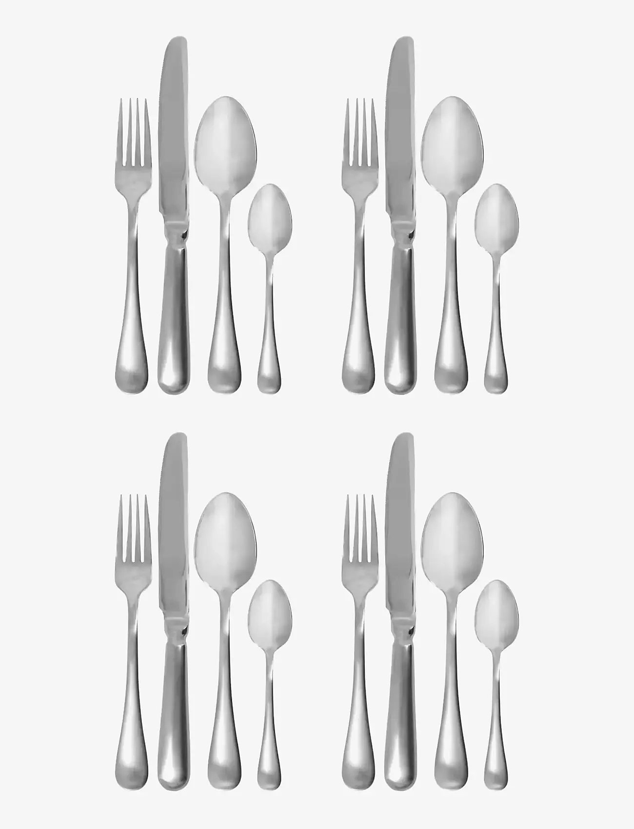 house doctor - Cutlery set, HDBrush, Silver finish - söögiriistakomplektid - silver finish - 0