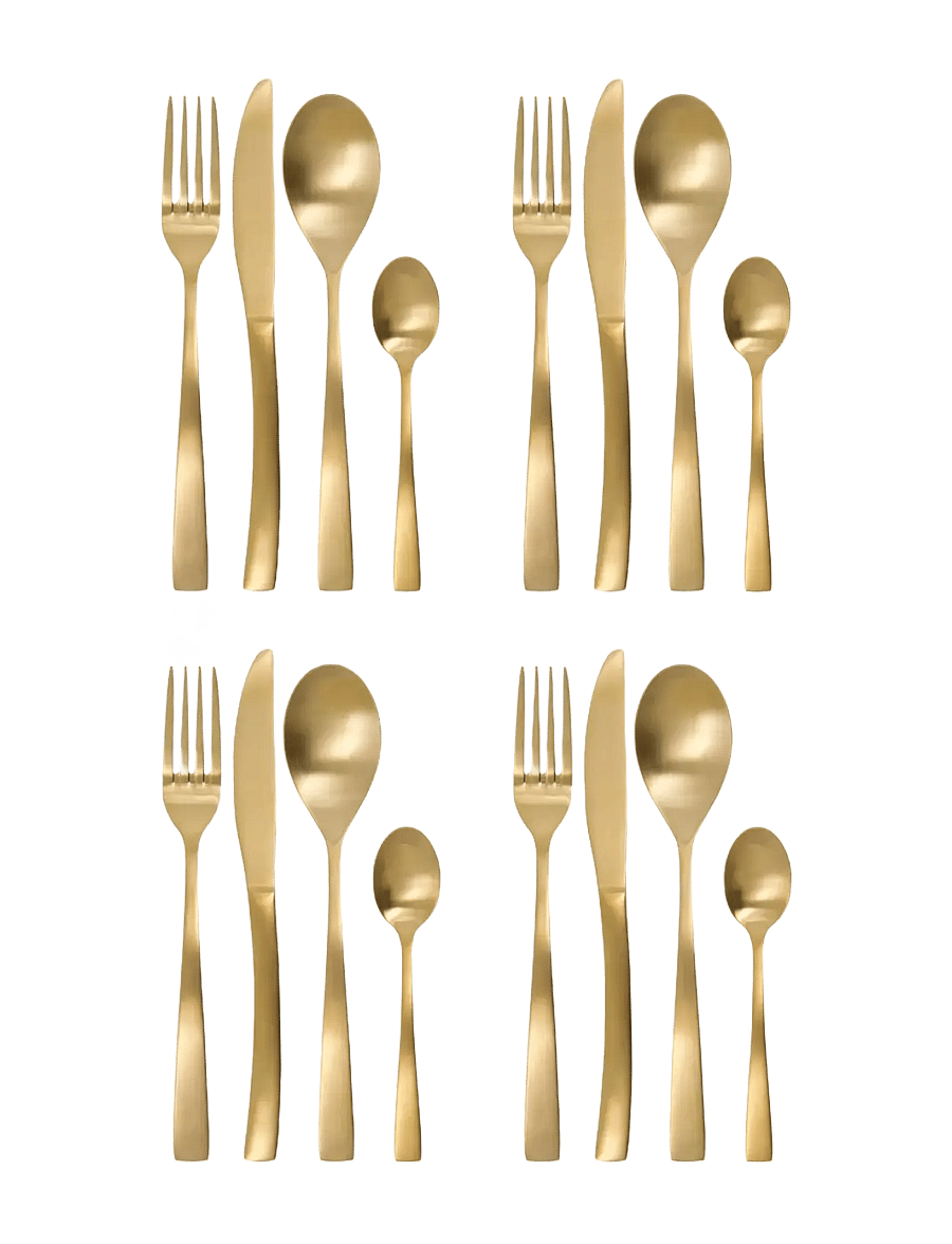 house doctor - Cutlery set, HDGolden, Golden - osta hinna alusel - golden - 0