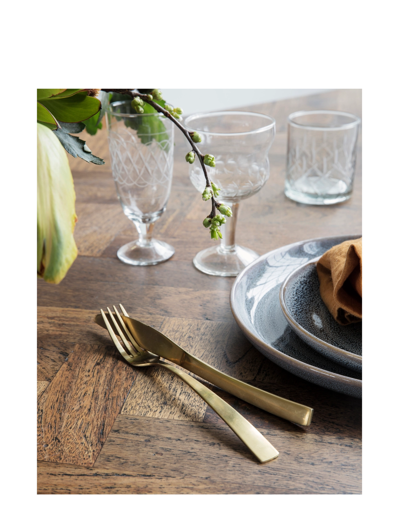 house doctor - Cutlery set, HDGolden, Golden - nach preis einkaufen - golden - 3