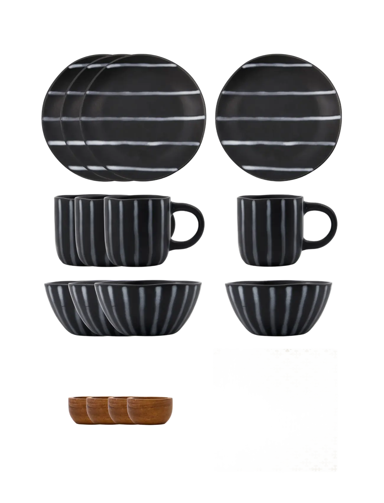 house doctor Brunch Kit, Hdline, Sort;Brun, Borddækning og -sæt, Sort, Str: ONE SIZE
