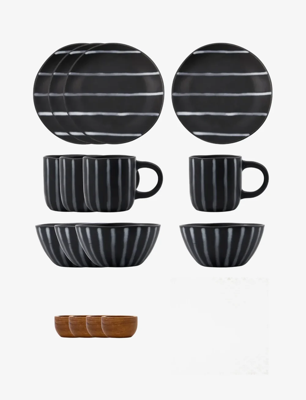 house doctor - Brunch kit, HDLine, Black;Brown - geschirrsets & geschirrservice - black, brown - 0