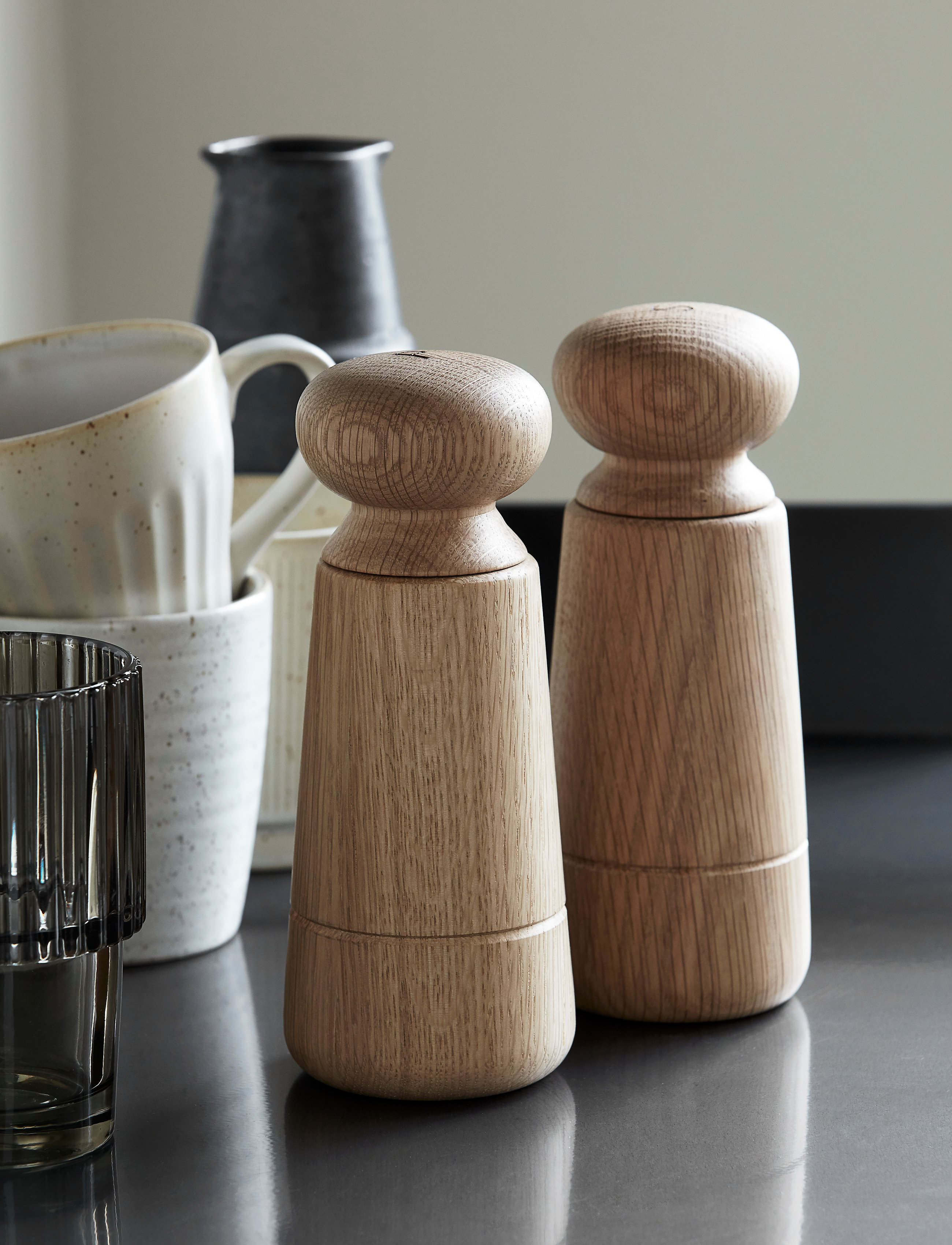 house doctor - Wardha Salt og peber kværn - salt & peberkværne - oak - 0