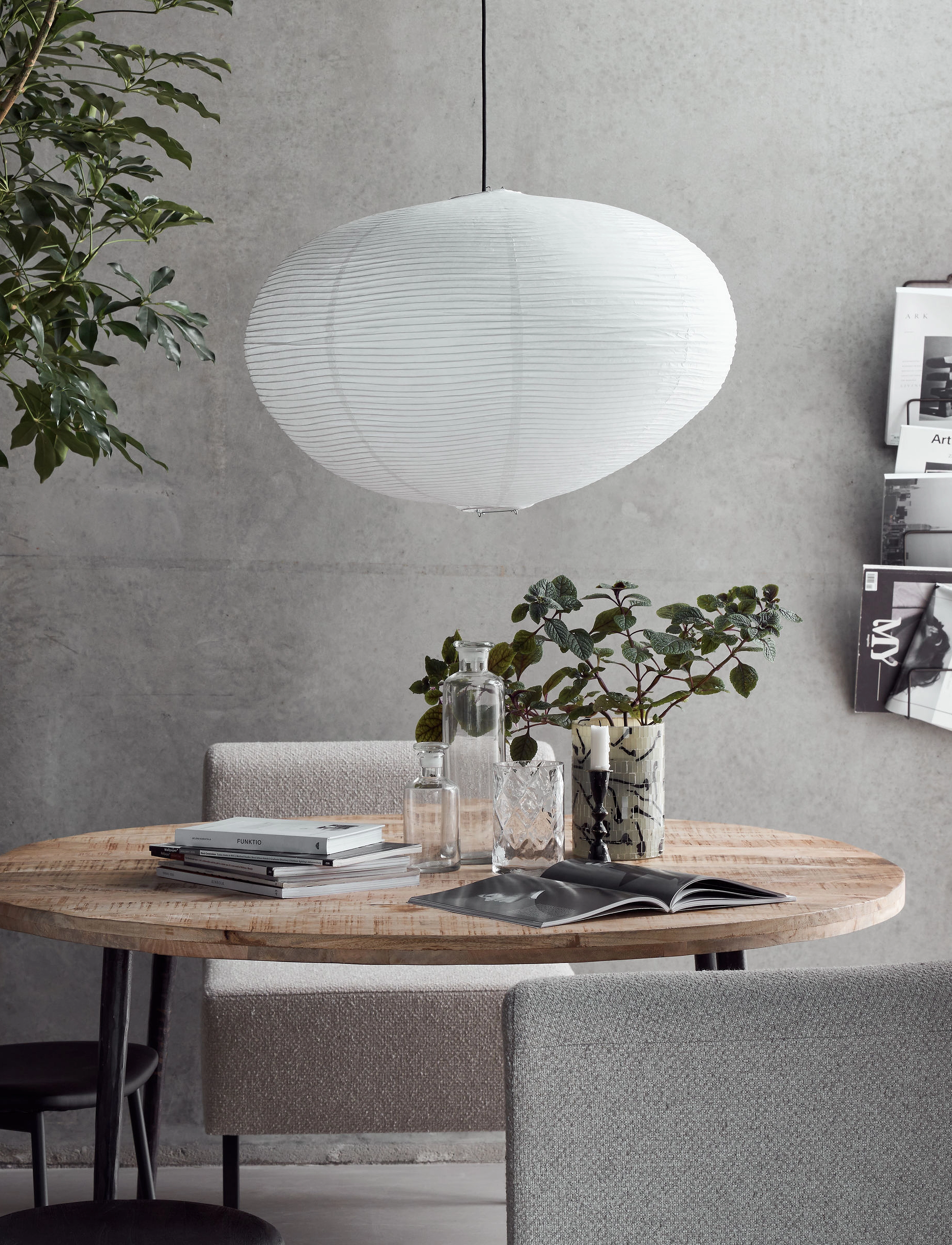 house doctor Lampshade, Hdrica, White, 46X70 cm, Lighting, Weiß - Lamp Shades, Homeware