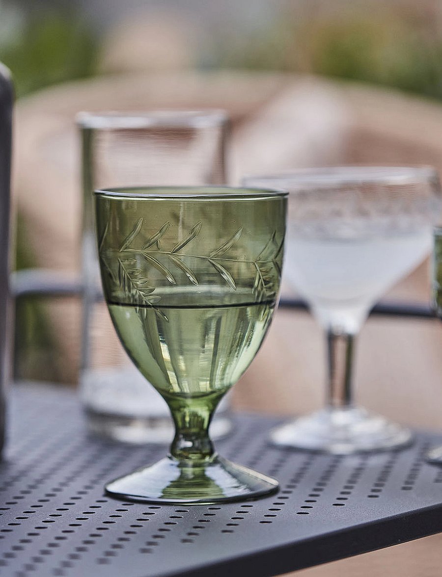 house doctor - White wine glass, HDVintage, Green - valge veini pokaalid - green - 0