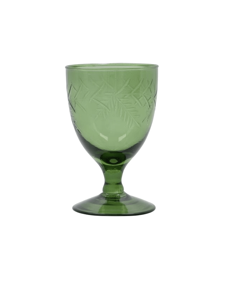 house doctor - White wine glass, HDVintage, Green - valge veini pokaalid - green - 1