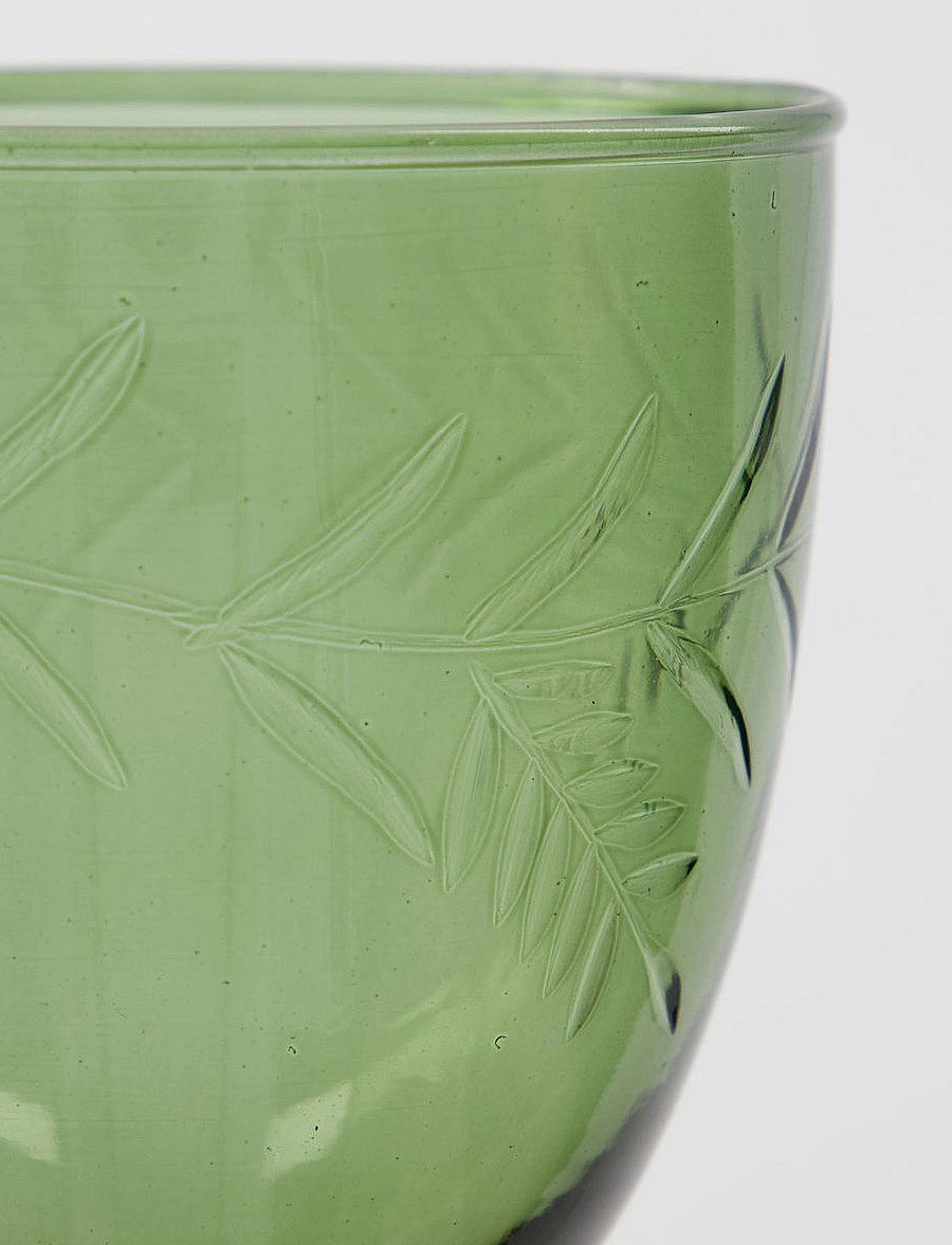 house doctor - White wine glass, HDVintage, Green - weißweingläser - green - 4