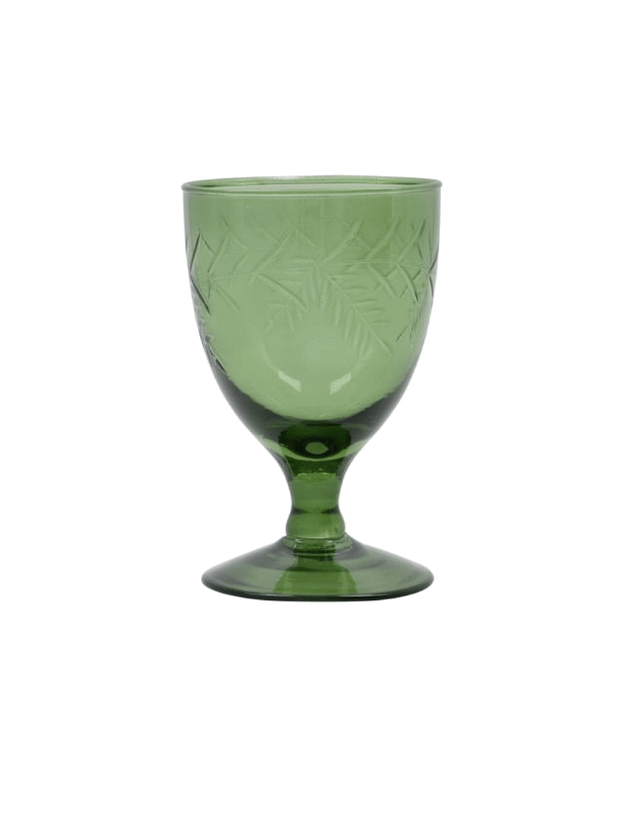 house doctor - White wine glass, HDVintage, Green - weißweingläser - green - 1
