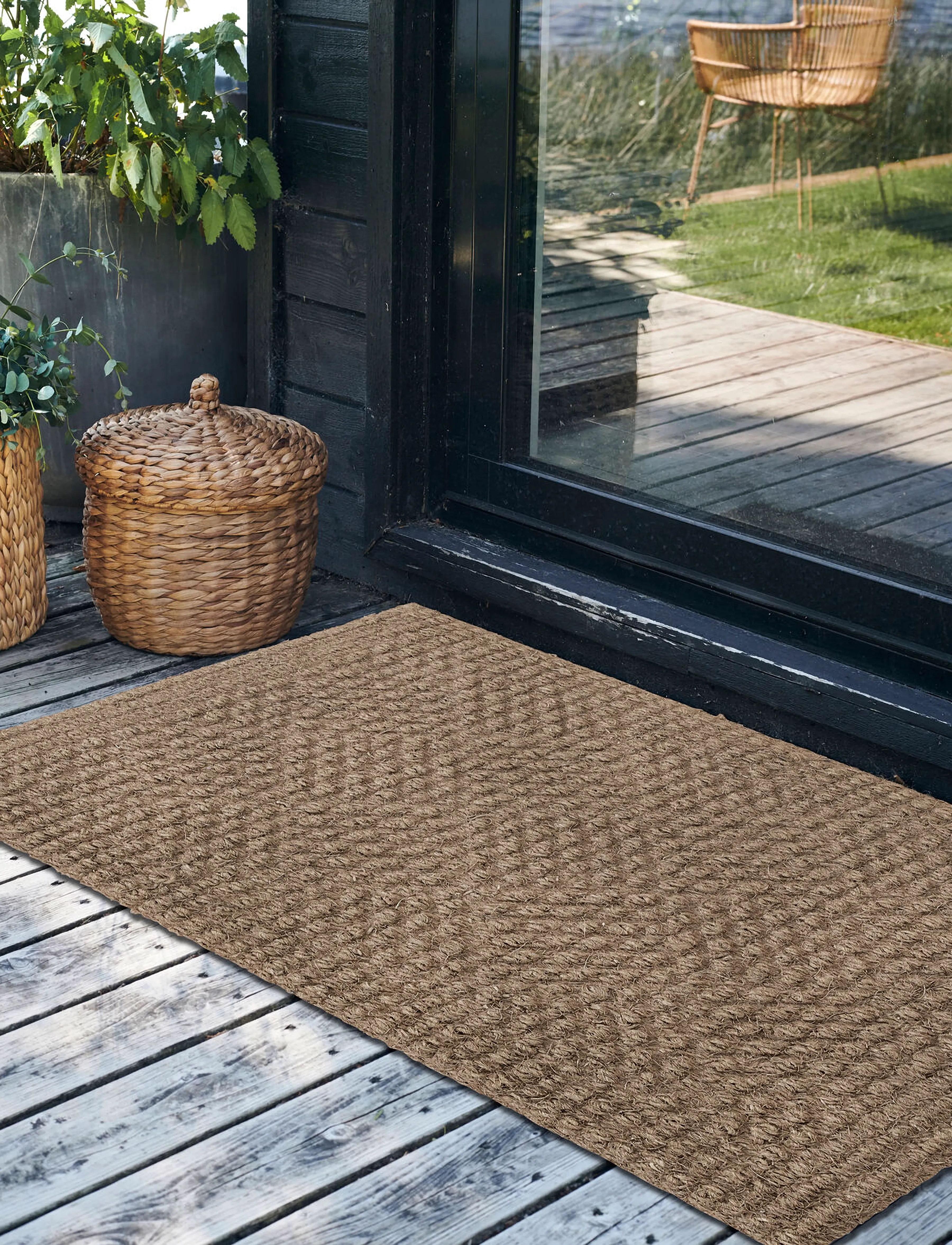 house doctor Door Mat, Hdclean, Natural, L:130 cm.W:85 cm, Brown, Tæpper > Dørmåtter, Unisex