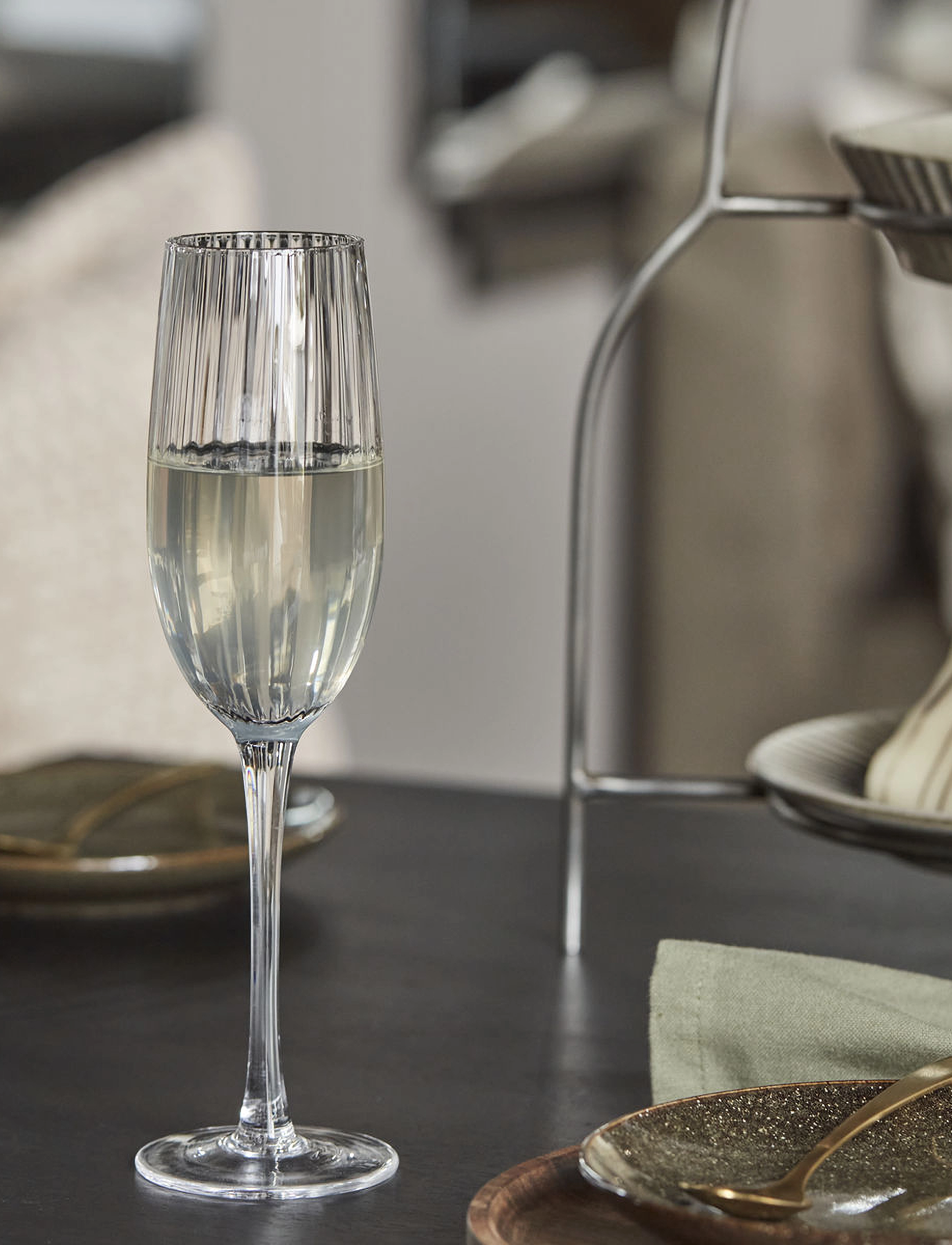 house doctor Champagne Glass, Hdrill, Clear, 23 CL, Nude, Glas > Champagneglas, Unisex
