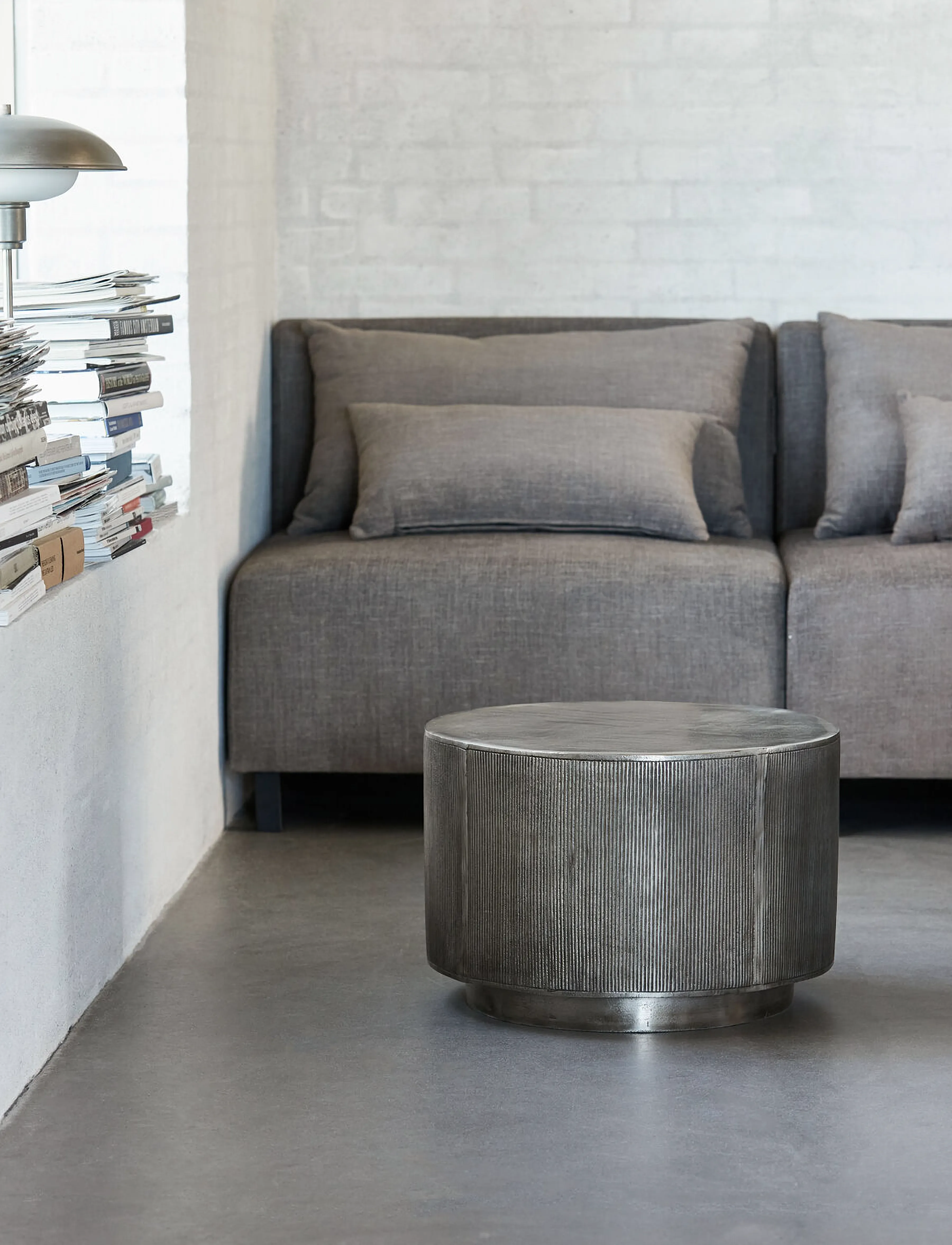 house doctor Sofabord, Rota, Børstet Sølv, 50X50X35 cm, Tables, Silber - Coffee Homeware