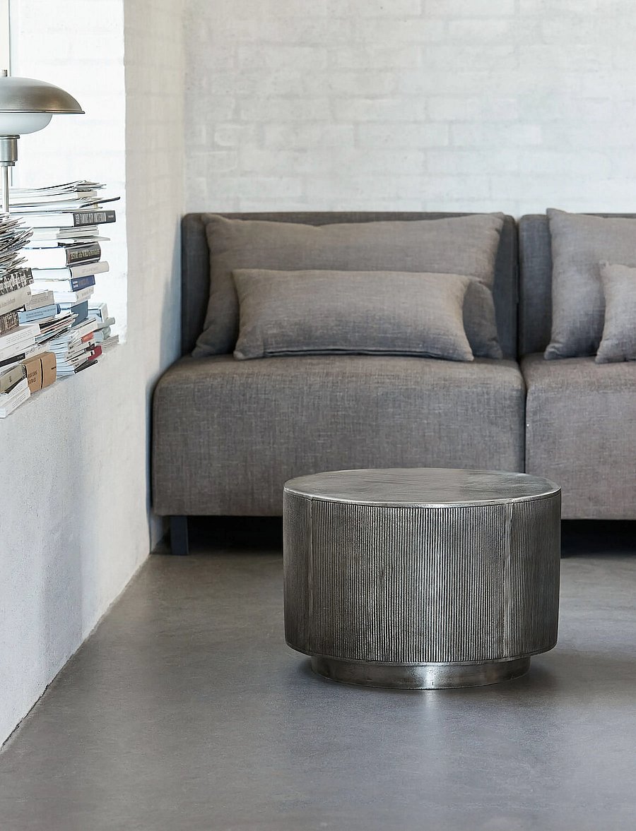 house doctor - Side table, HDRota, Brushed silver - brushed silver - 0